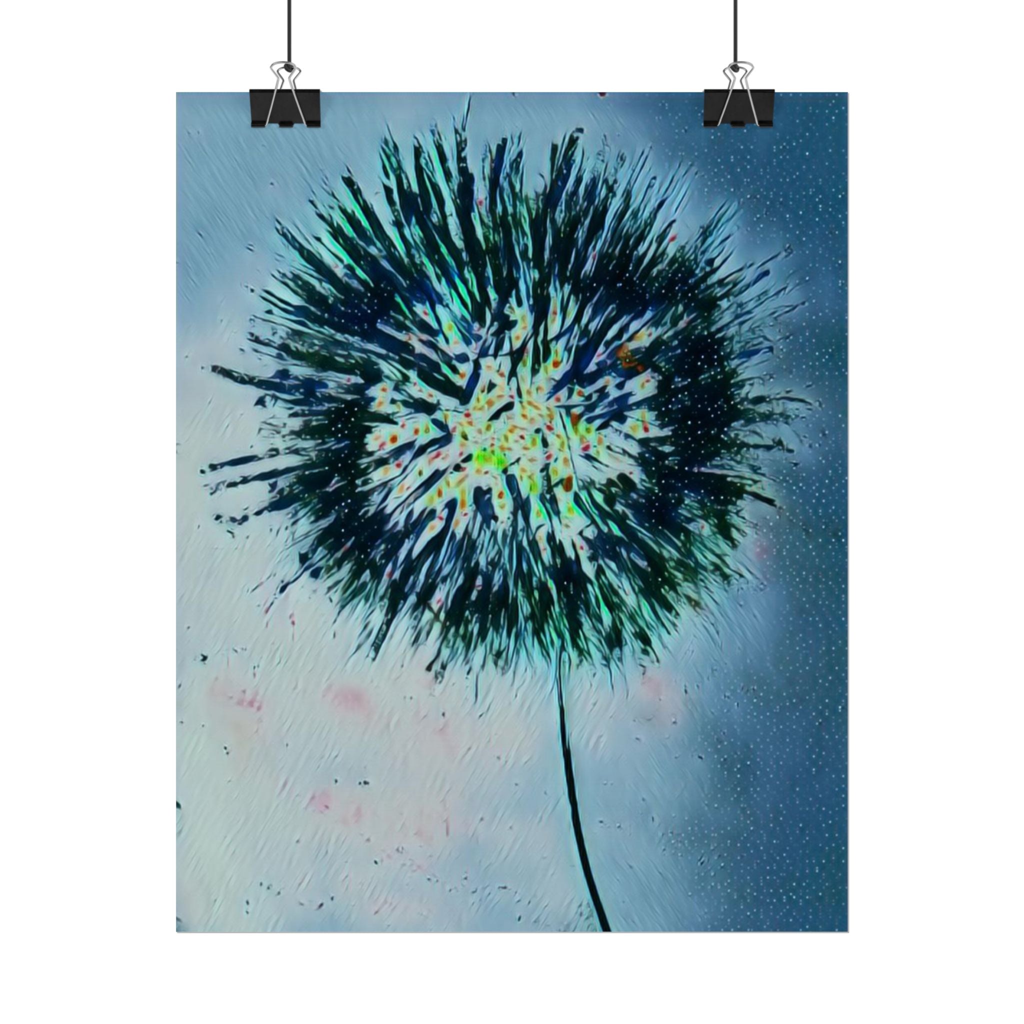 Dandelion Burst Art Poster — Abstract Botanical Wall Print