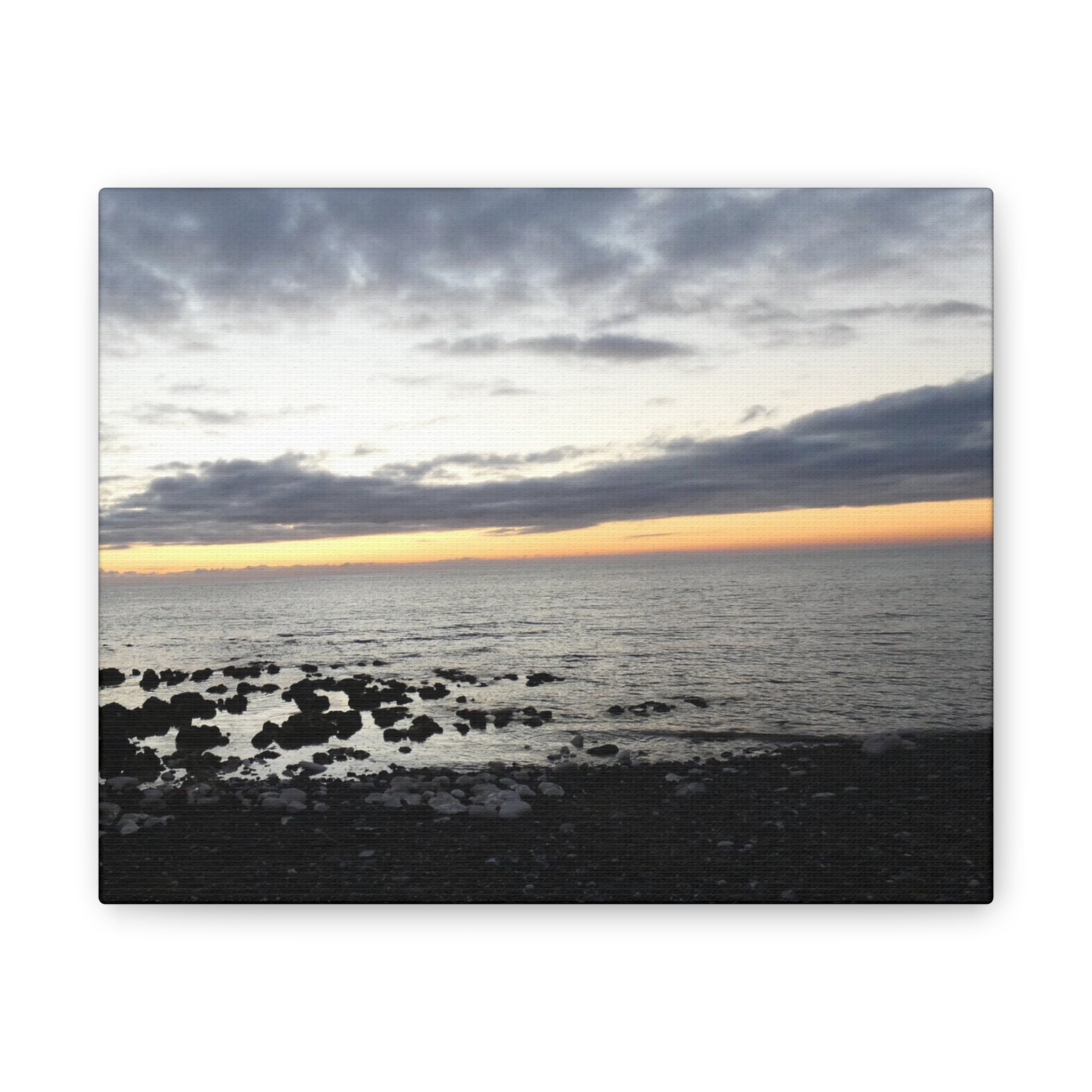 Sunset Shoreline Canvas Print | Stretched Coastal Wall Art | Beach Home Décor