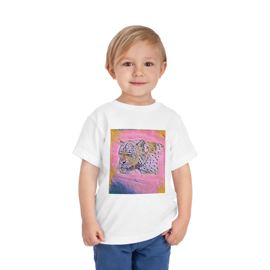 Leopard Portrait in pink Kids T-Shirt