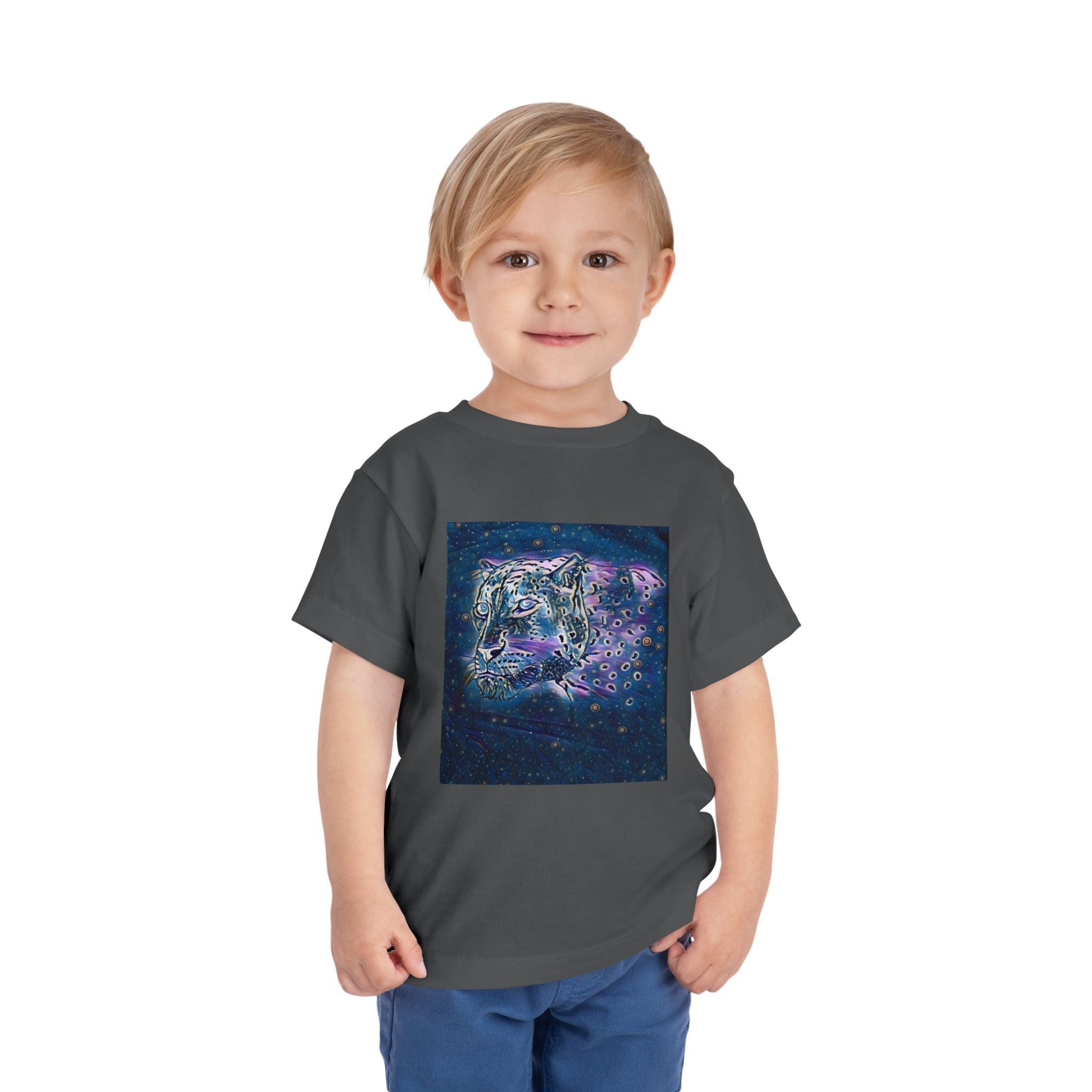 Galaxy Leopard Toddler Tee — Cosmic Animal Print Kids Shirt