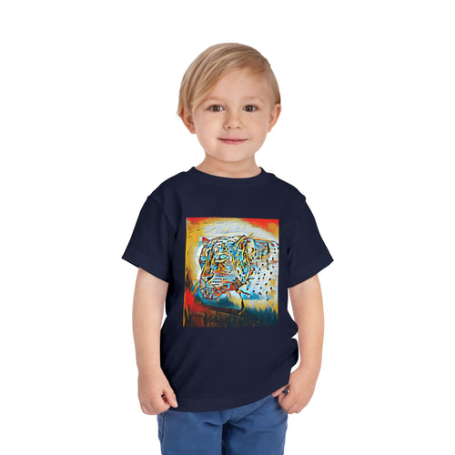 Abstract Leopard Toddler Tee — Colorful Wildlife Art Shirt