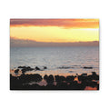 Sunset Shore Canvas Wall Art — Coastal Seascape Stretched Canvas
