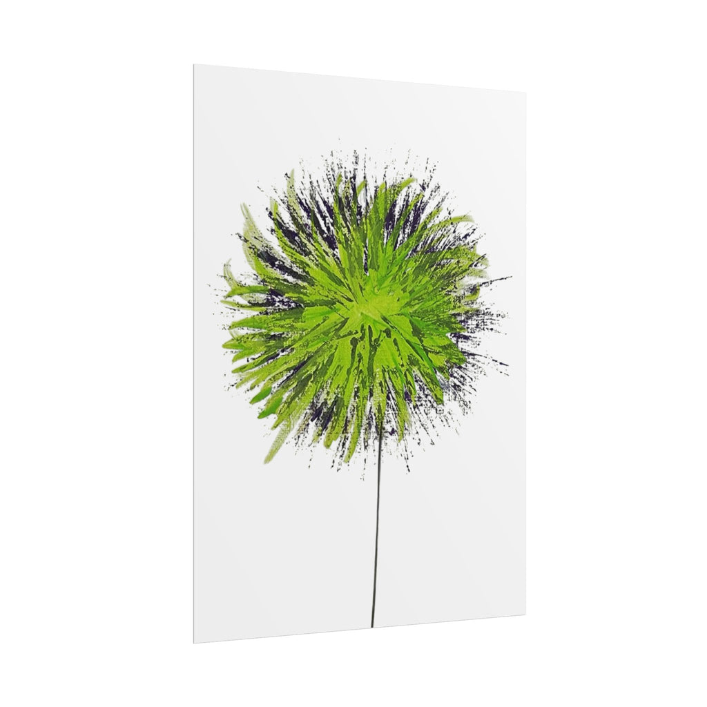 Green Burst Floral Poster — Modern Abstract Dandelion Wall Art (Rolled Poster)