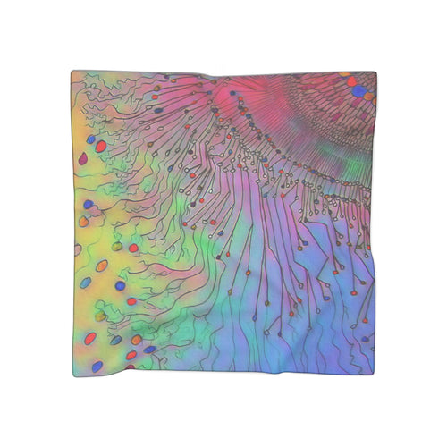 Abstract Pastel Circuitry Scarf — Lightweight Poly Fashion Scarf