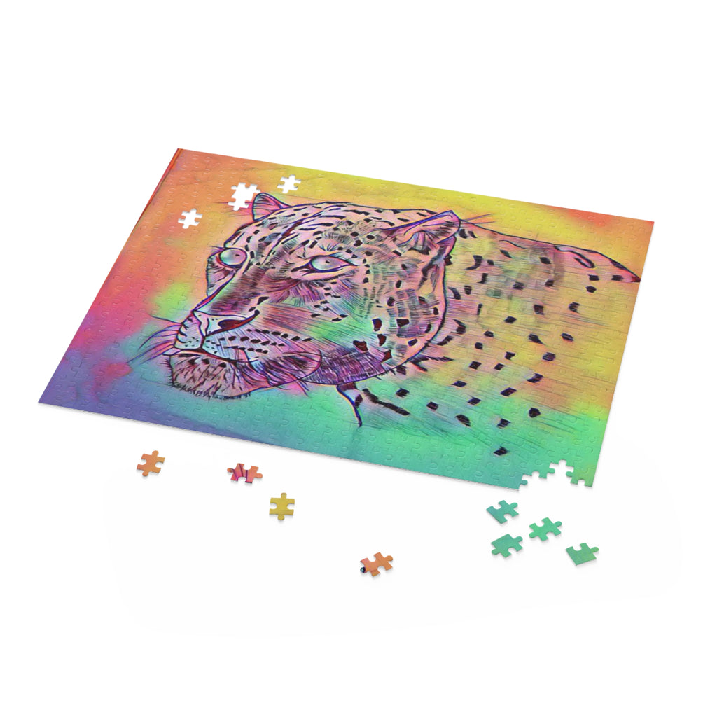 Rainbow Leopard Puzzle — Vibrant Animal Art Jigsaw (120/252/500 pcs)