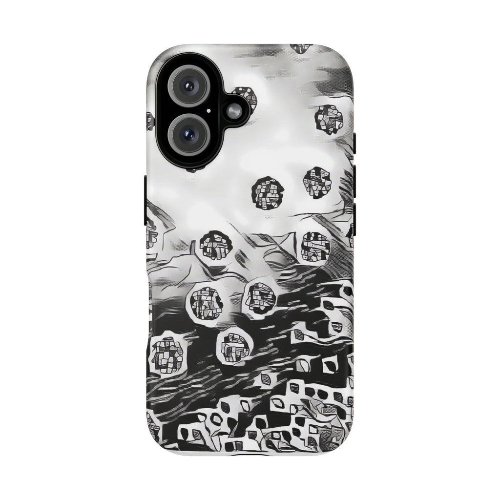 Abstract Monochrome Protective Phone Case – Black & White Graphic Tough Case