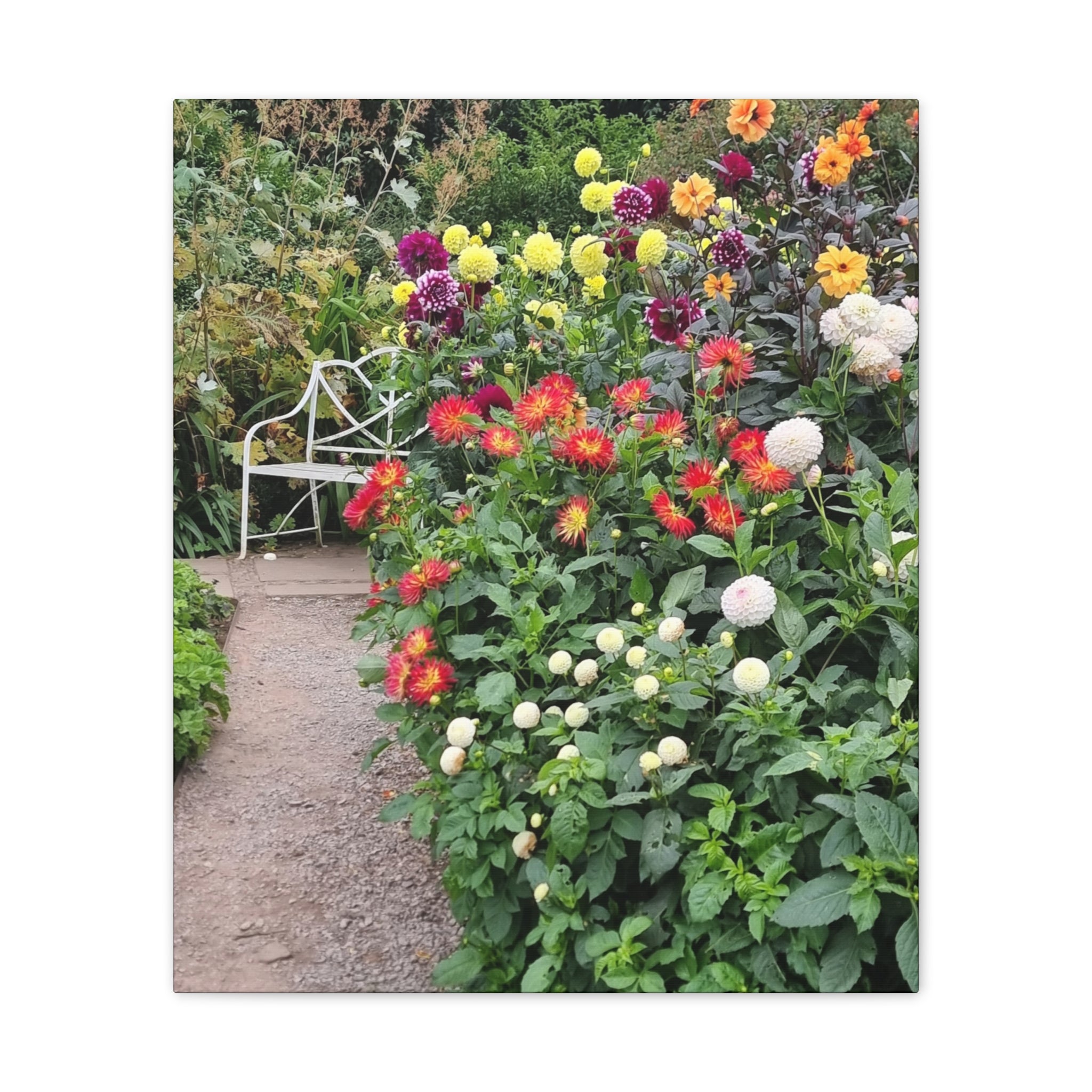 Floral Garden Path Canvas Print — Stretched Wall Art