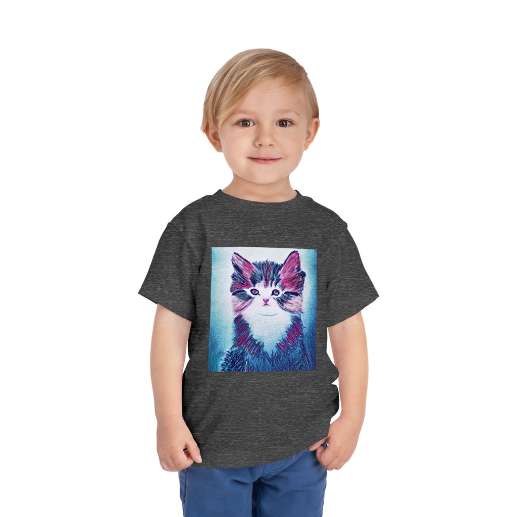 Cute Watercolor Kitten Toddler Tee