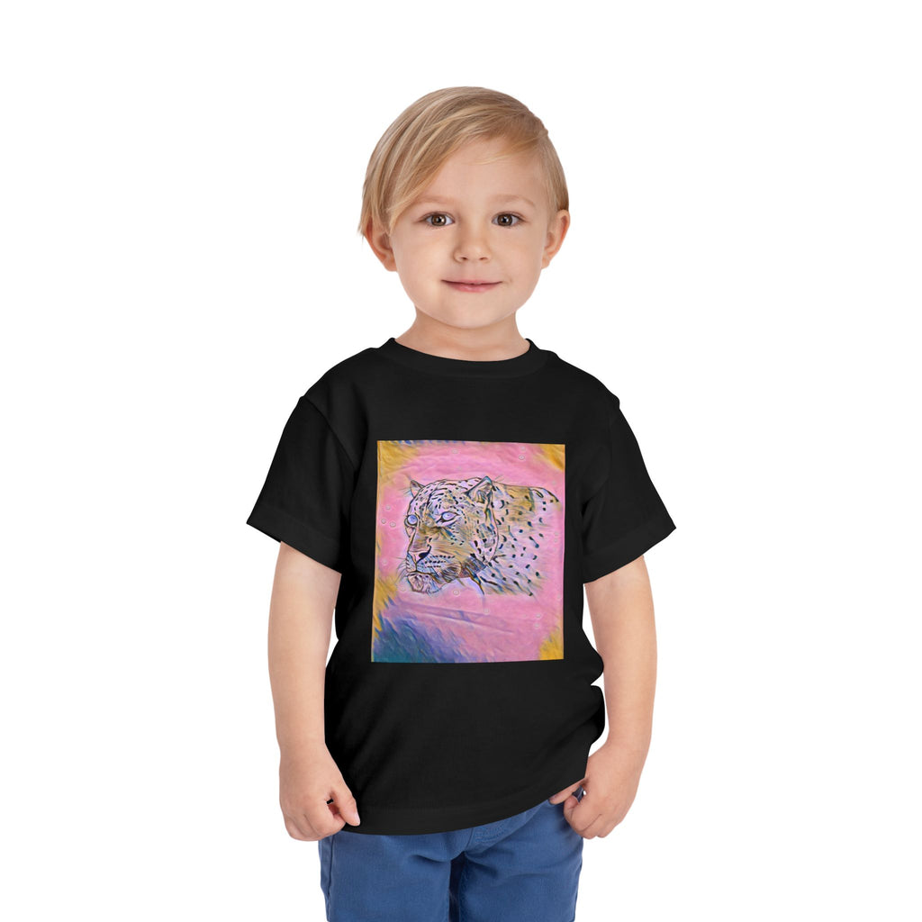Leopard Portrait in pink Kids T-Shirt