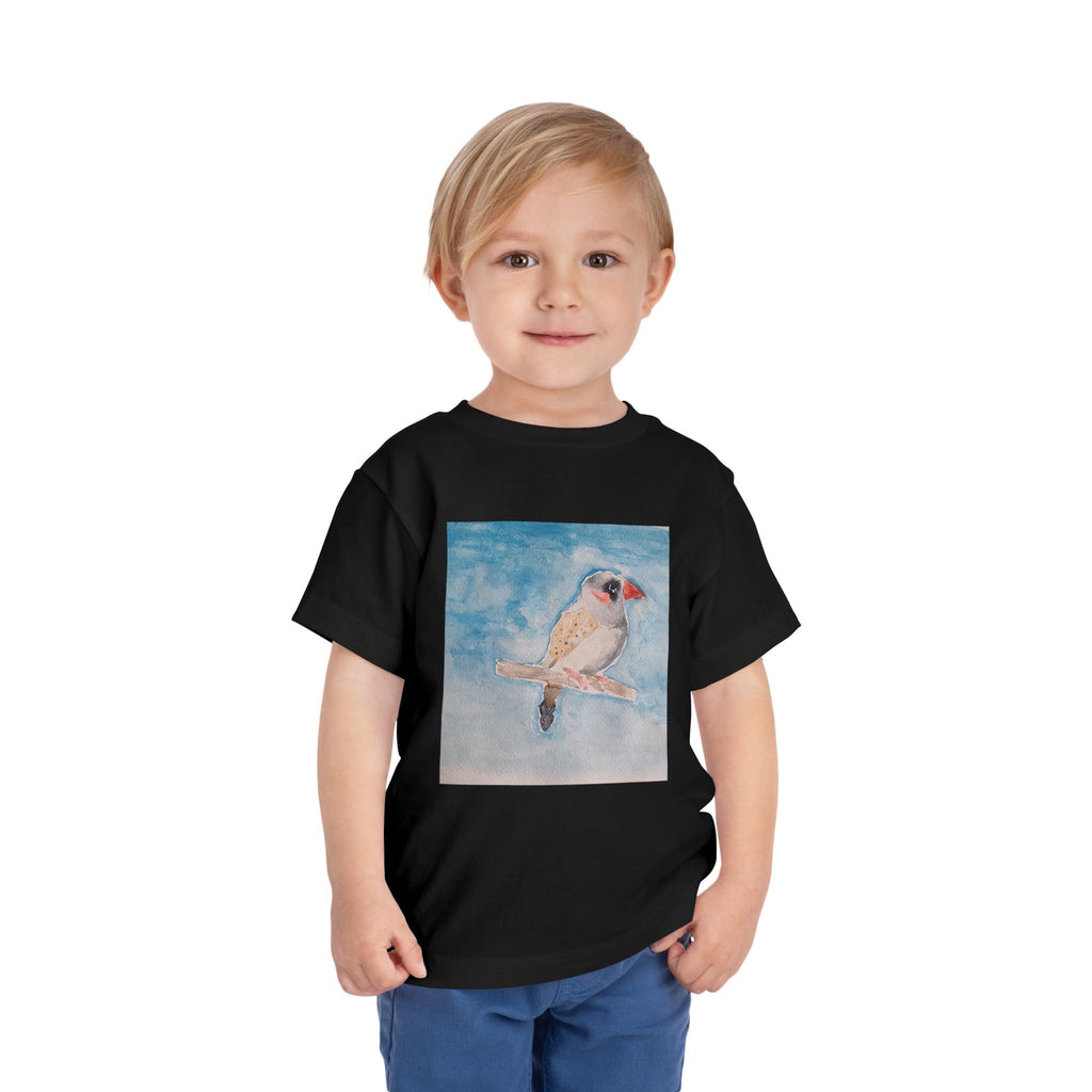 Zebra Finch Watercolor Toddler Tee