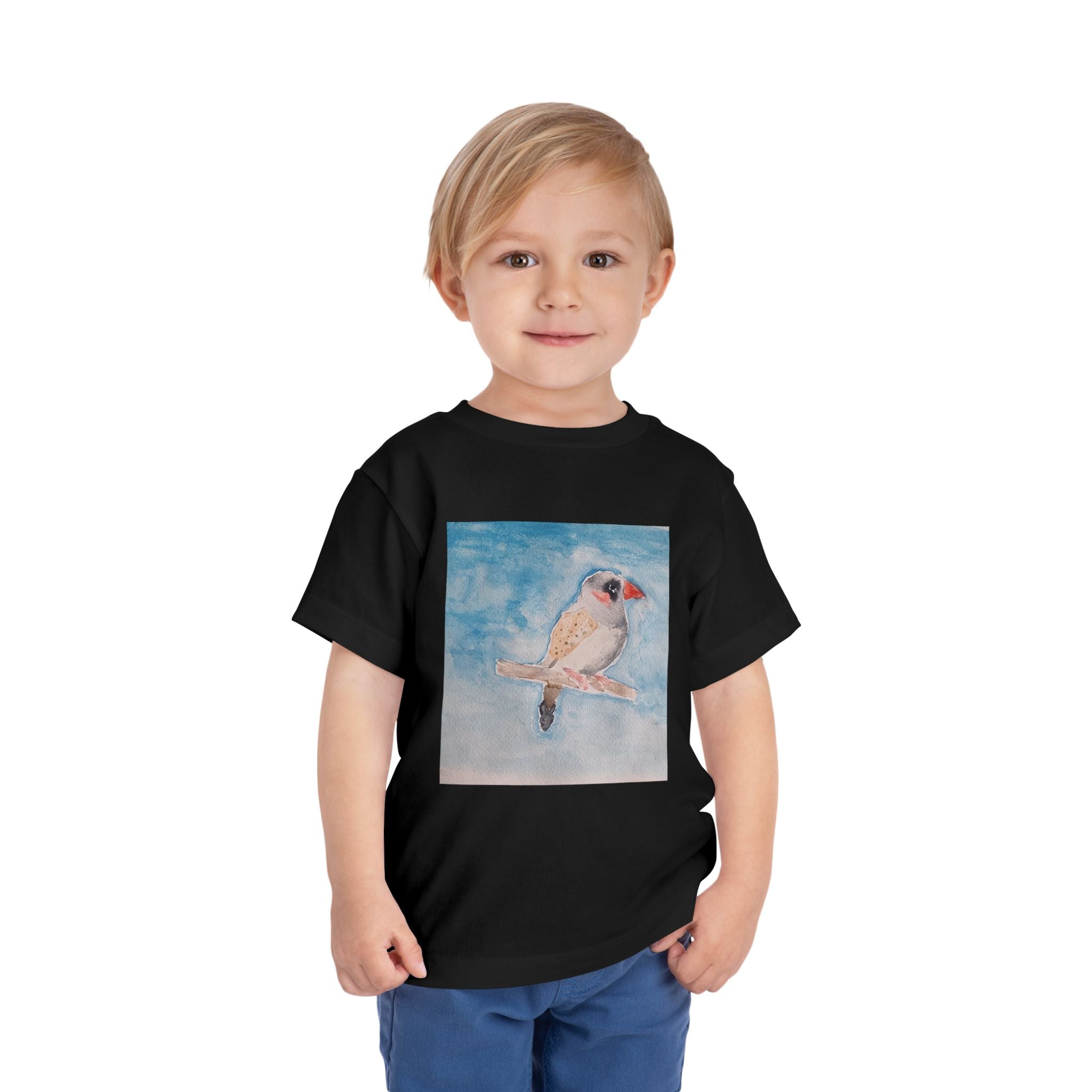 Zebra Finch Watercolor Toddler Tee