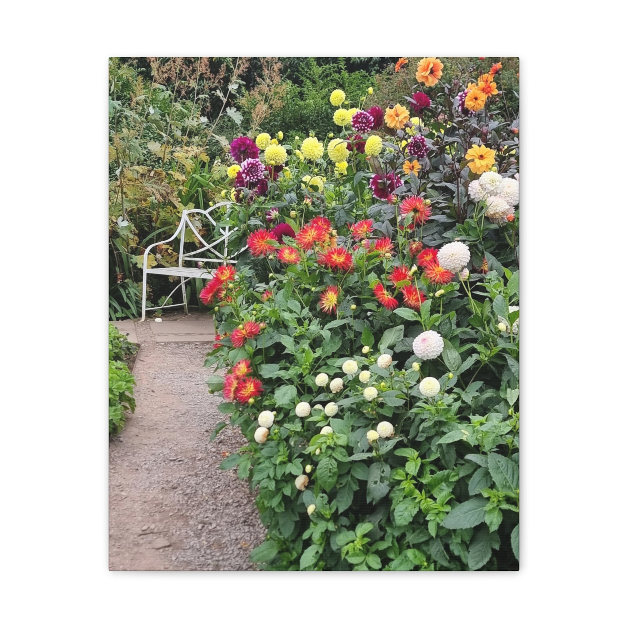Floral Garden Path Canvas Print — Stretched Wall Art