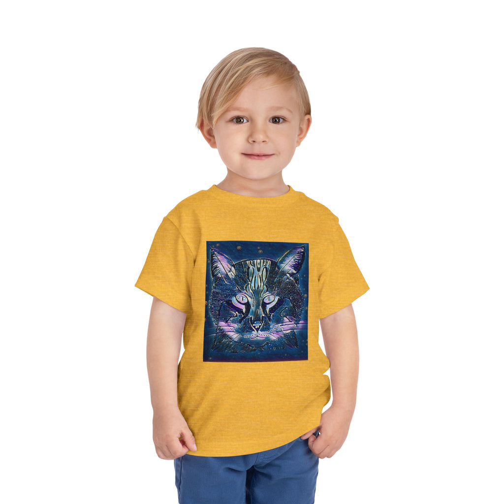 Toddler Tee — Mystical Galaxy Cat Graphic Shirt
