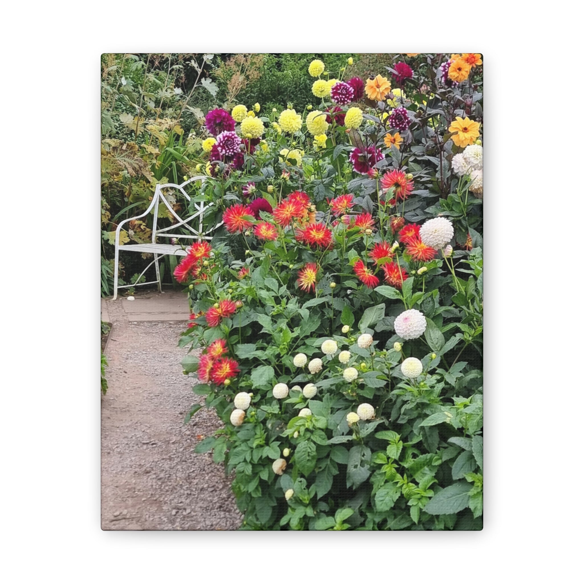 Floral Garden Path Canvas Print — Stretched Wall Art