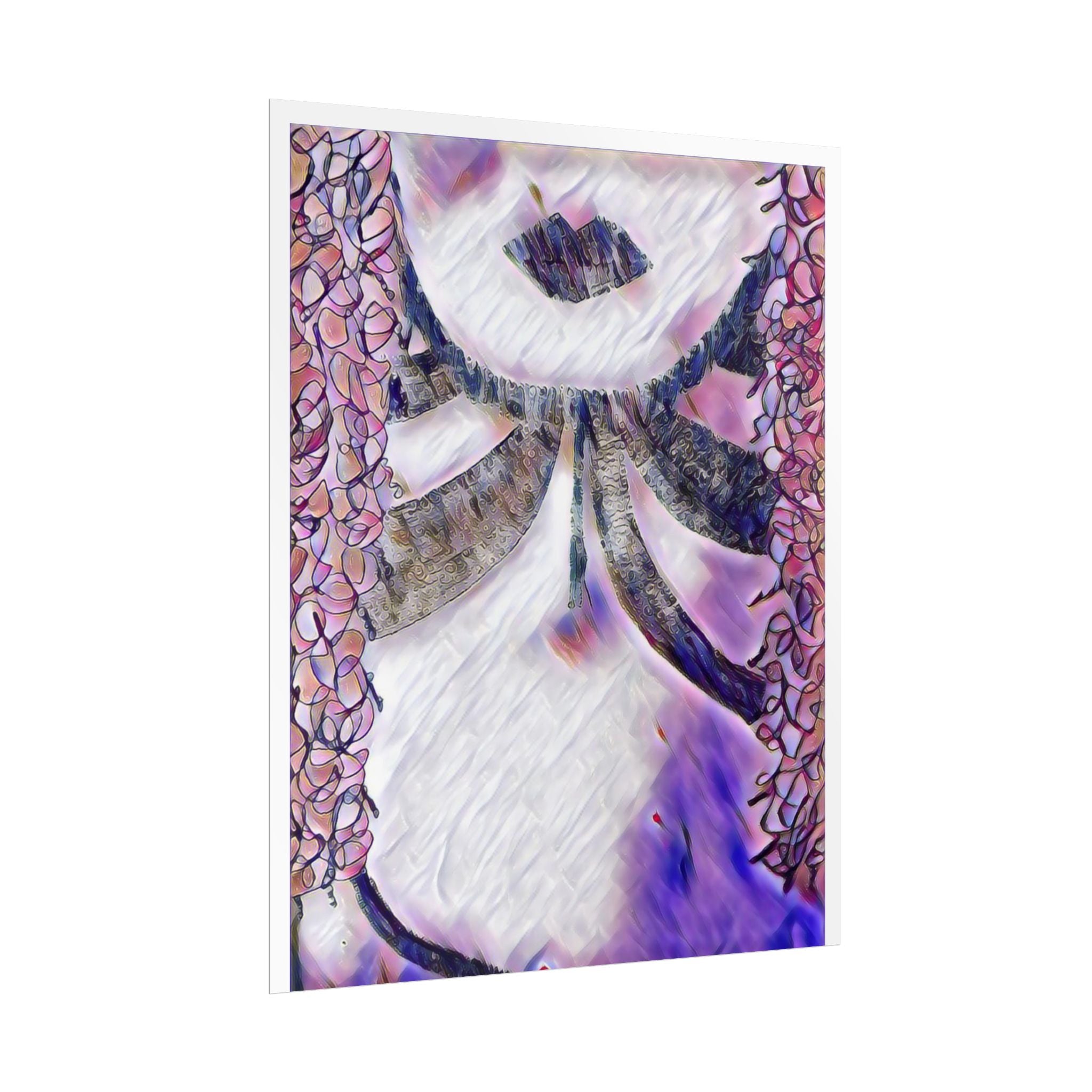 Abstract Purple Floral Woman Poster — Rolled Art Print for Home Decor