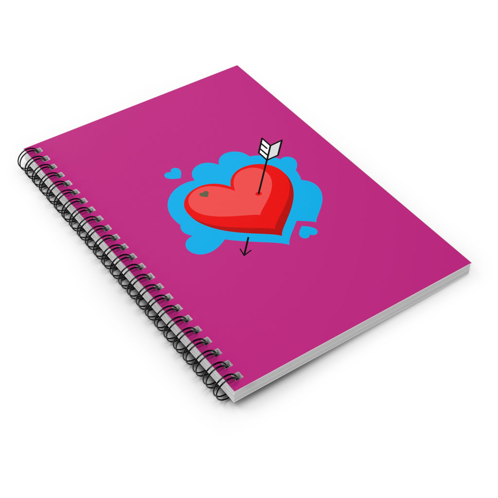 Heart Arrow Spiral Notebook — Cute Valentine’s Day Ruled Journal