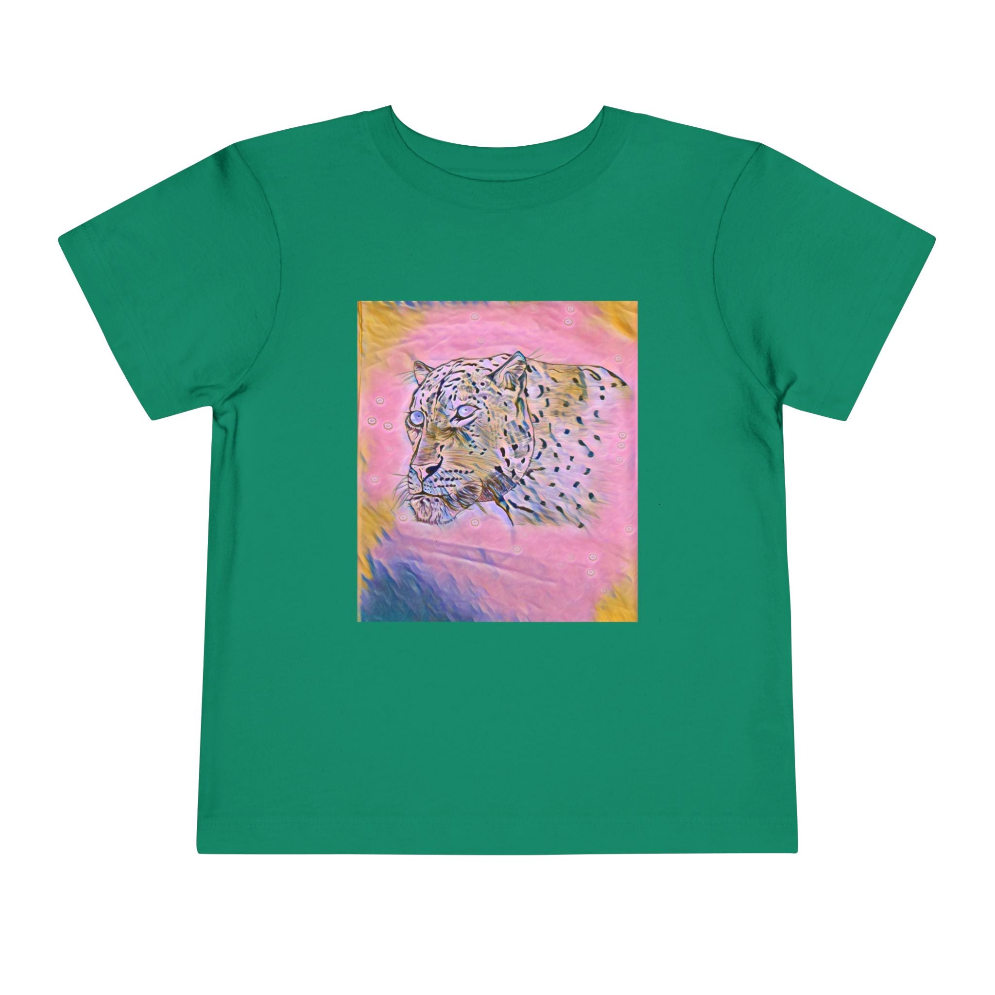 Leopard Portrait in pink Kids T-Shirt