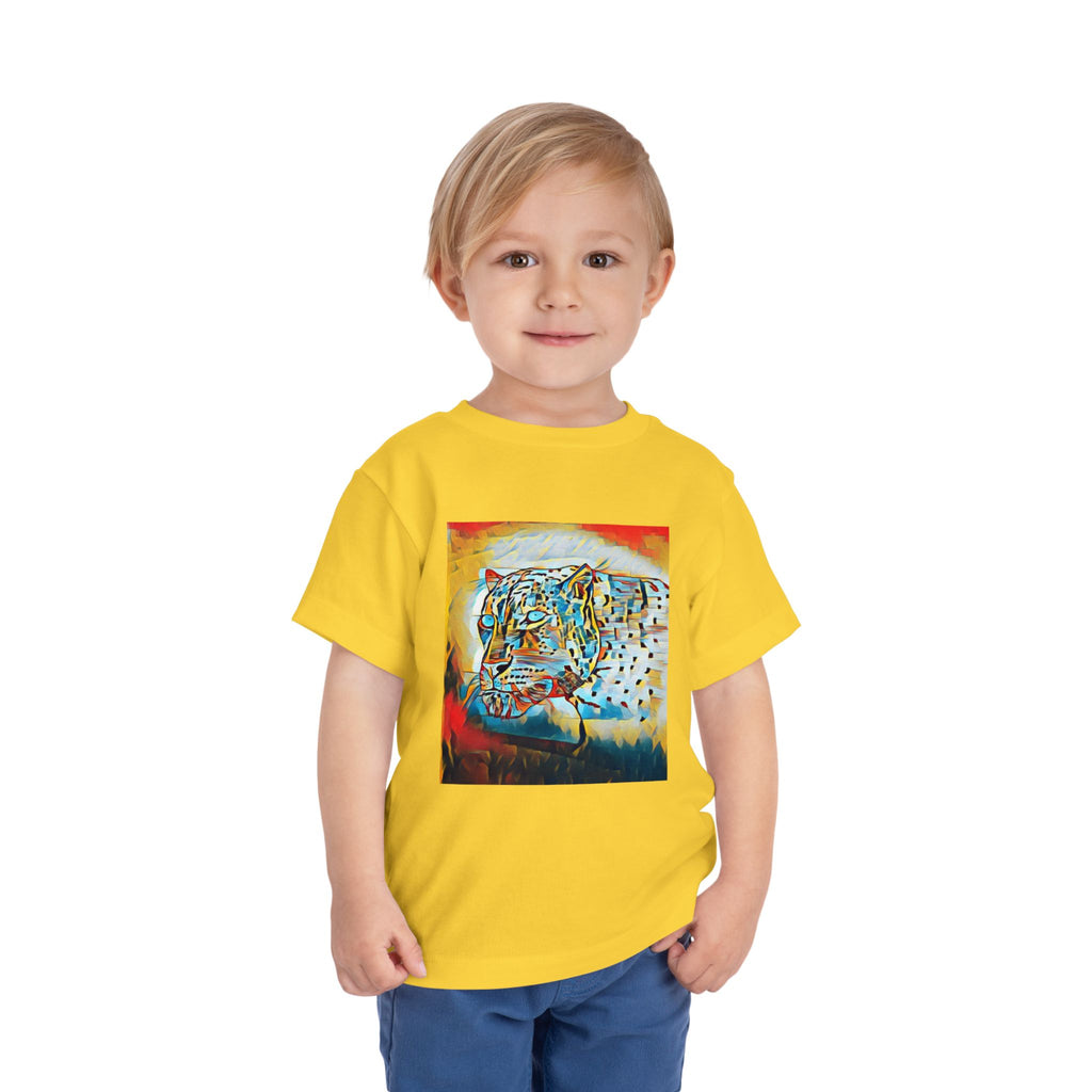 Abstract Leopard Toddler Tee — Colorful Wildlife Art Shirt