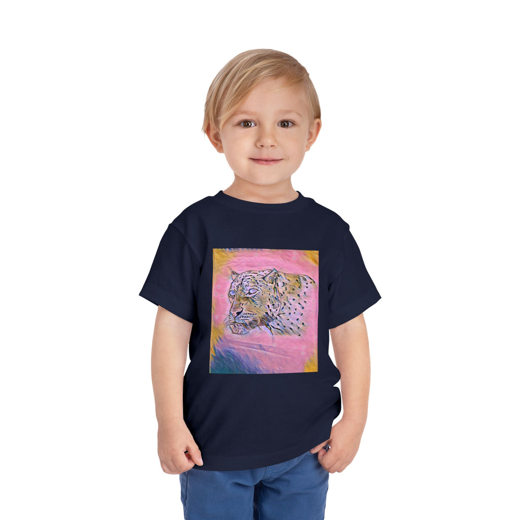 Leopard Portrait in pink Kids T-Shirt