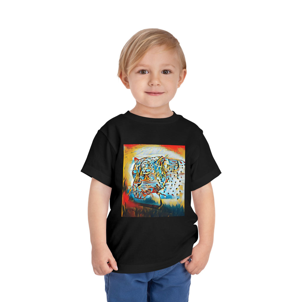 Abstract Leopard Toddler Tee — Colorful Wildlife Art Shirt