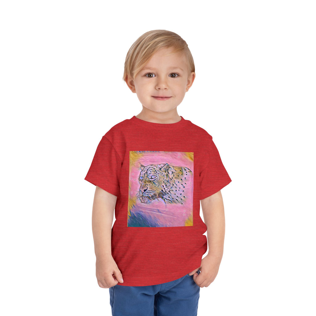 Leopard Portrait in pink Kids T-Shirt