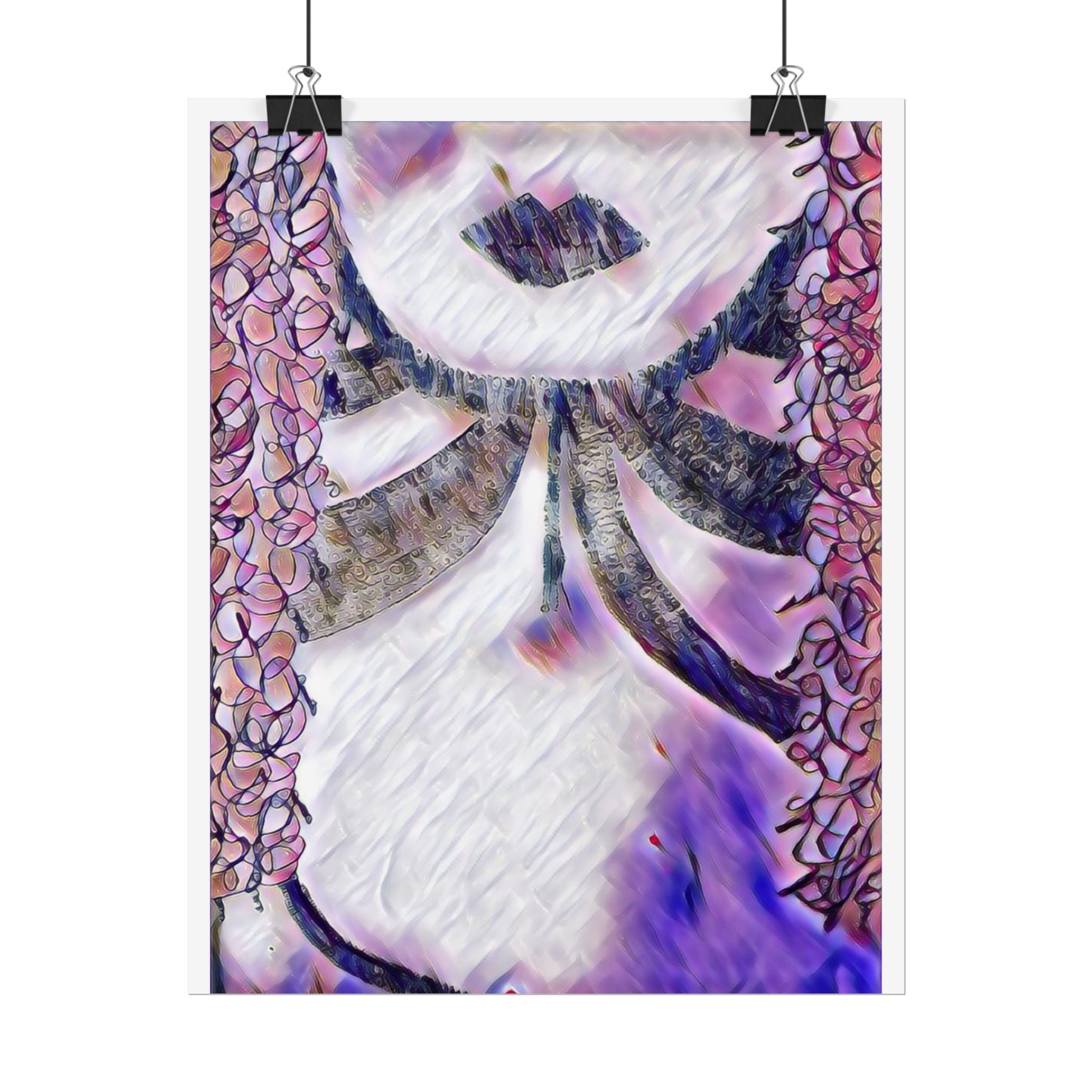 Abstract Purple Floral Woman Poster — Rolled Art Print for Home Decor