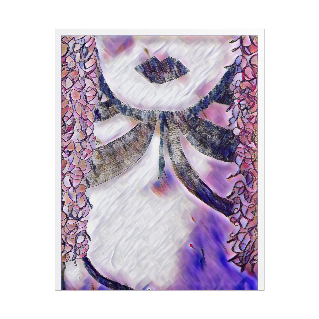Abstract Purple Floral Woman Poster — Rolled Art Print for Home Decor