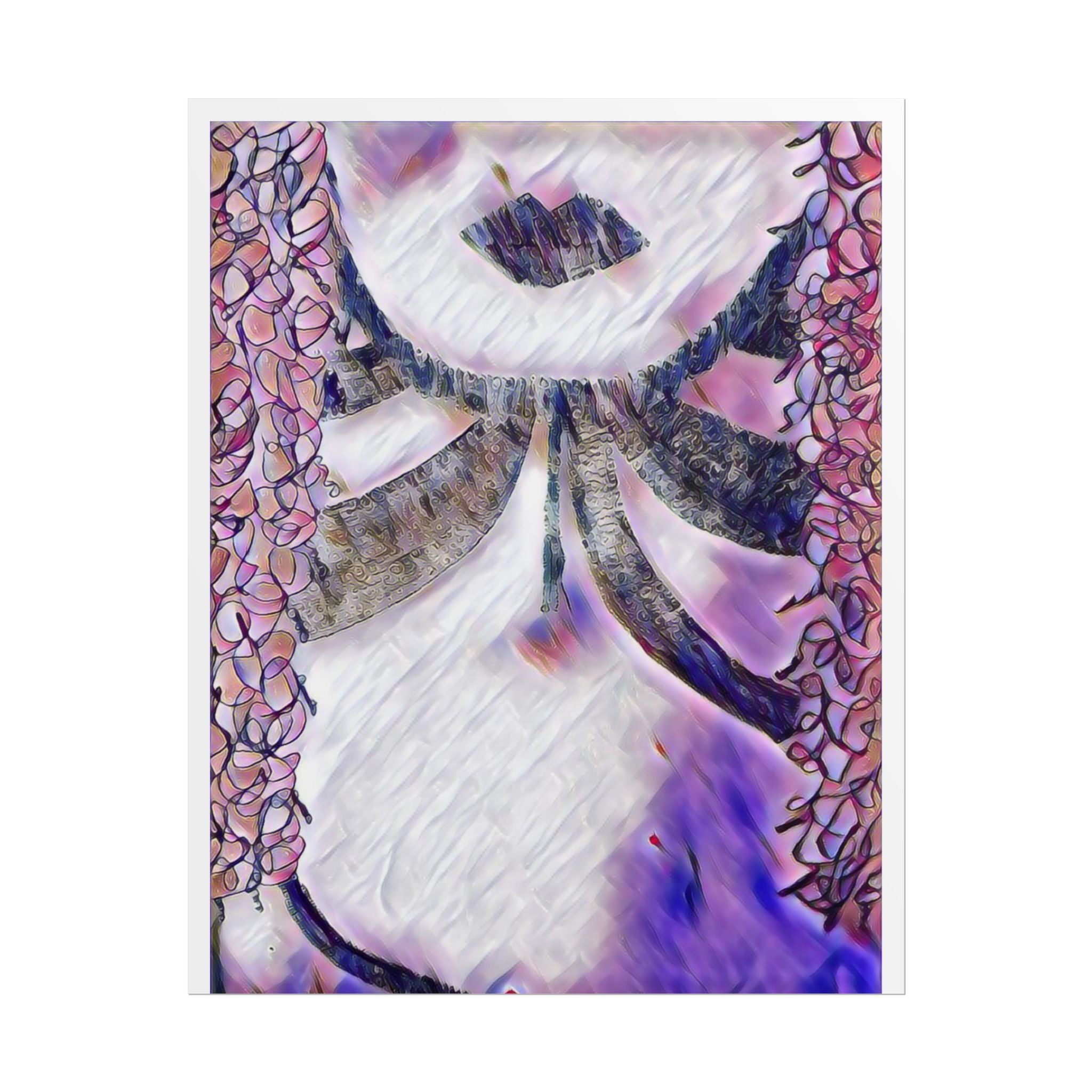 Abstract Purple Floral Woman Poster — Rolled Art Print for Home Decor