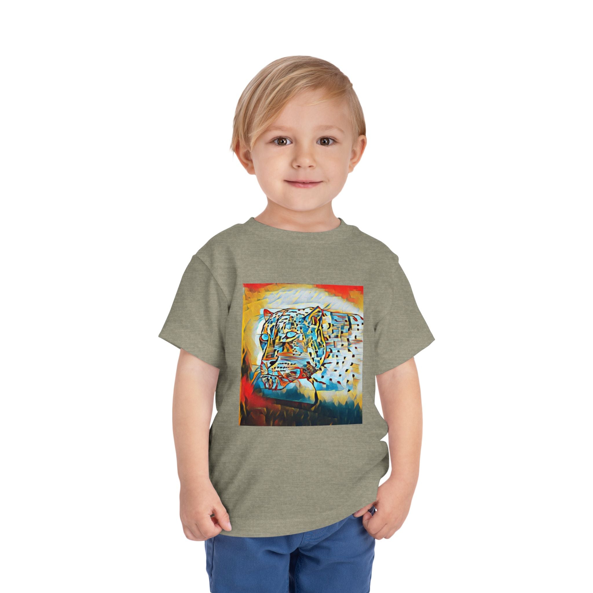 Abstract Leopard Toddler Tee — Colorful Wildlife Art Shirt