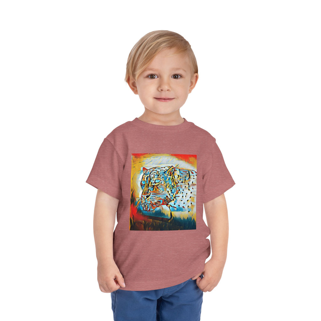 Abstract Leopard Toddler Tee — Colorful Wildlife Art Shirt
