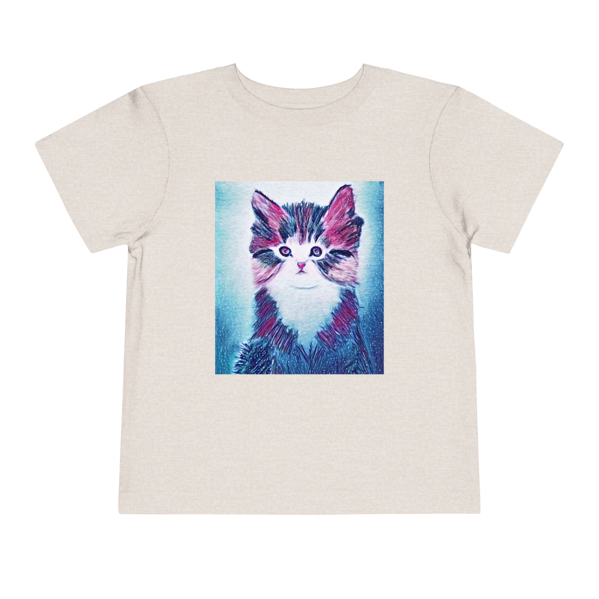 Cute Watercolor Kitten Toddler Tee
