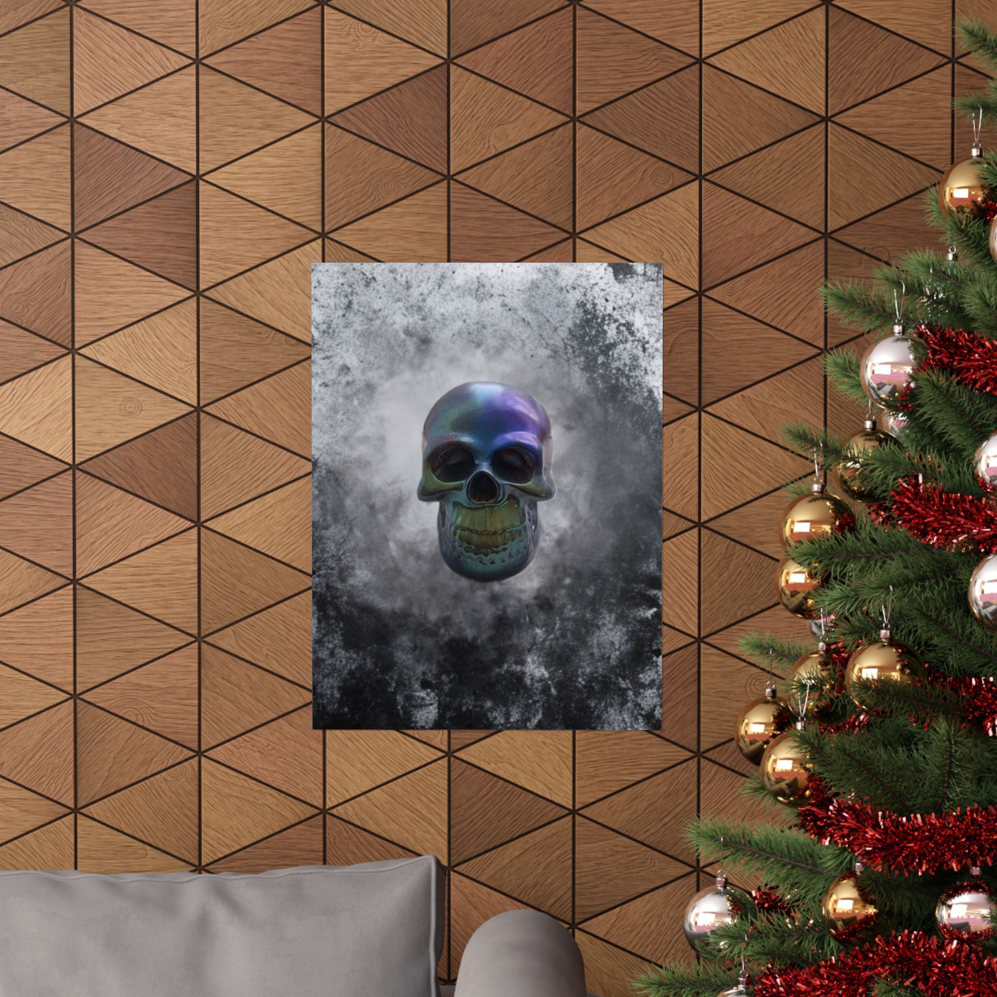 Iridescent Skull Matte Poster — Gothic Home Wall Art