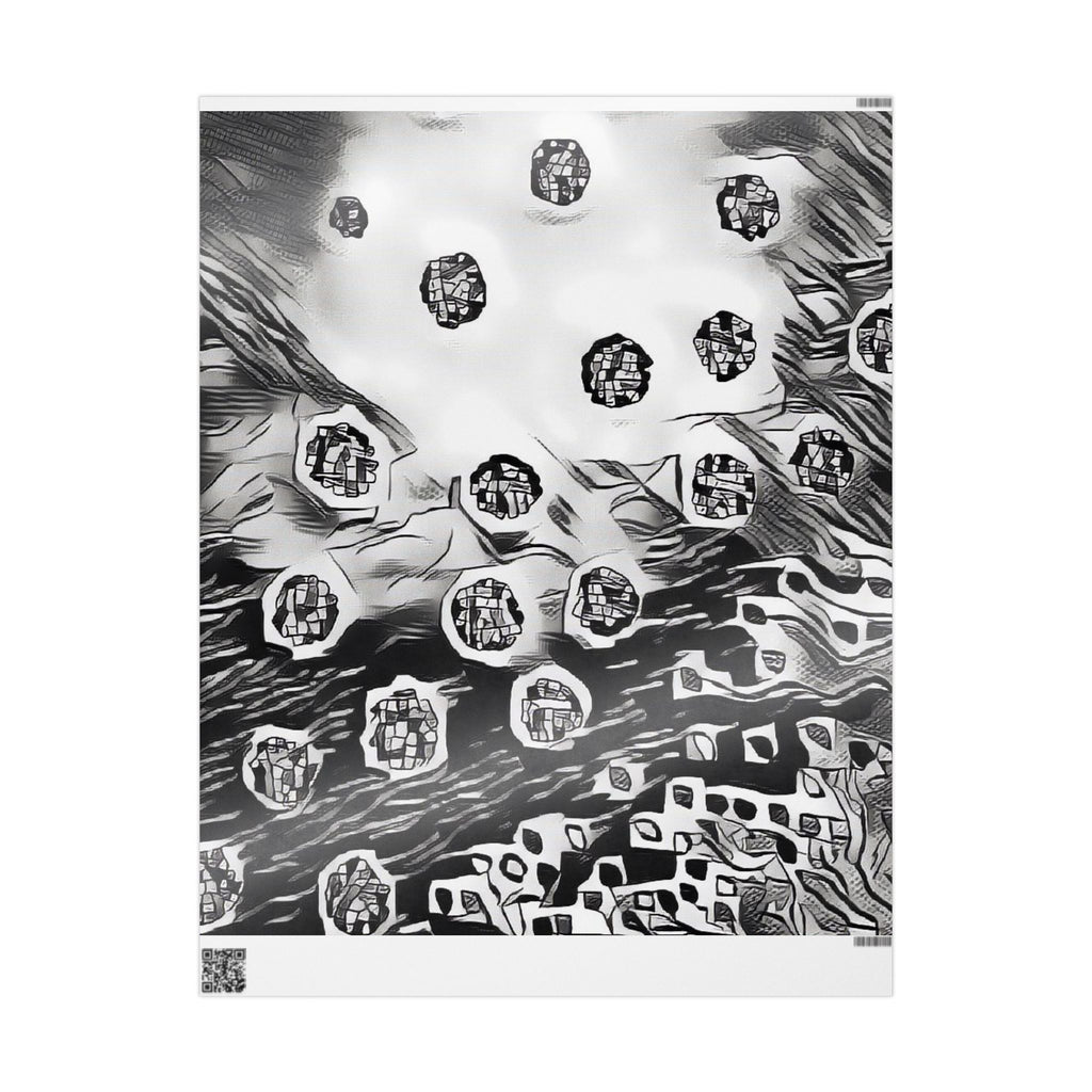 Monochrome Abstract Wrapping Paper – Black & White Geometric Art Gift Wrap