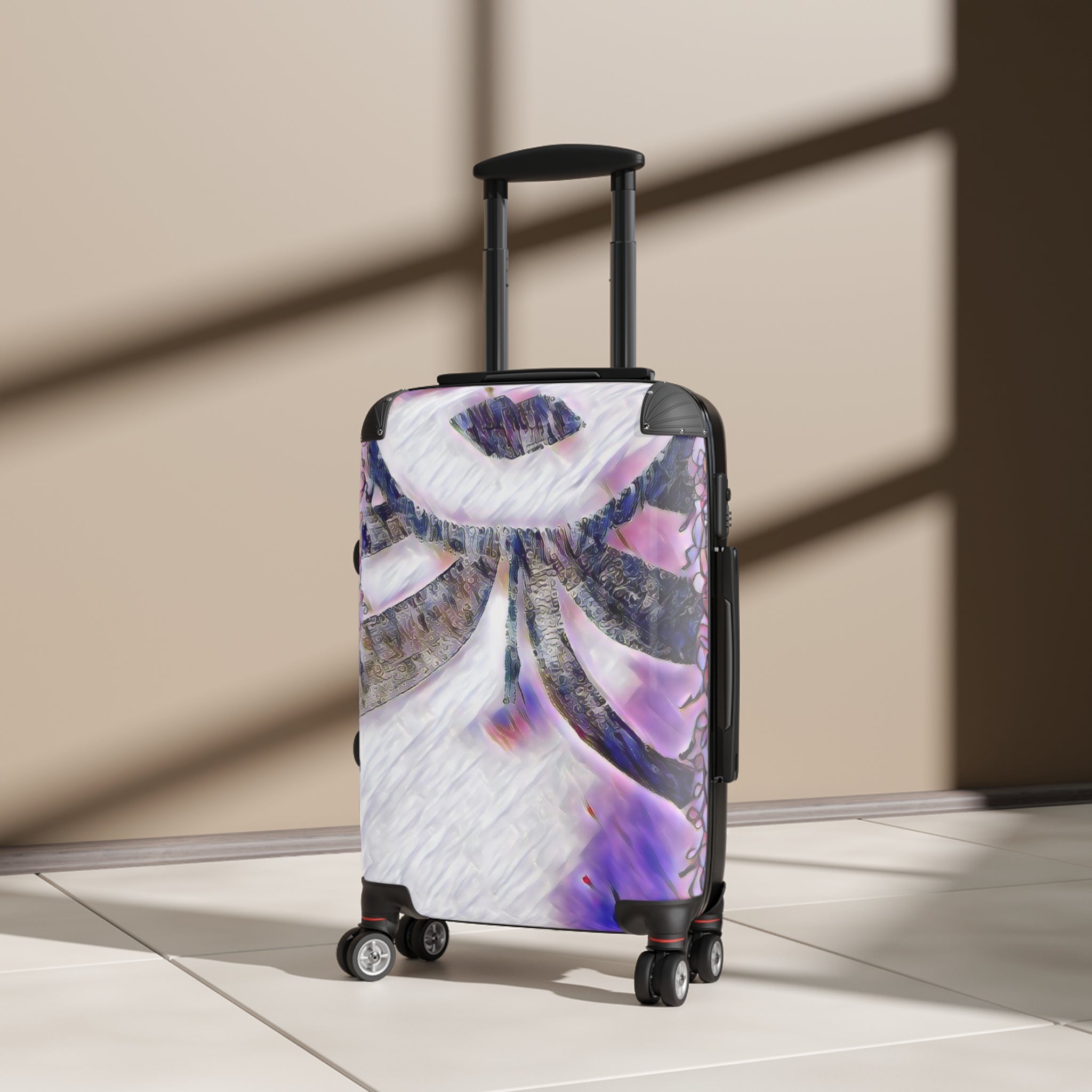 Purple Half Lady Portrait Suitcase — Artistic Carry-On Luggage