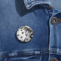 Black & White Abstract Dot Pin Button — Vintage Polka Accent Badge
