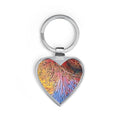 Abstract Rainbow Heart Keychain — Colorful Art Gift for Her