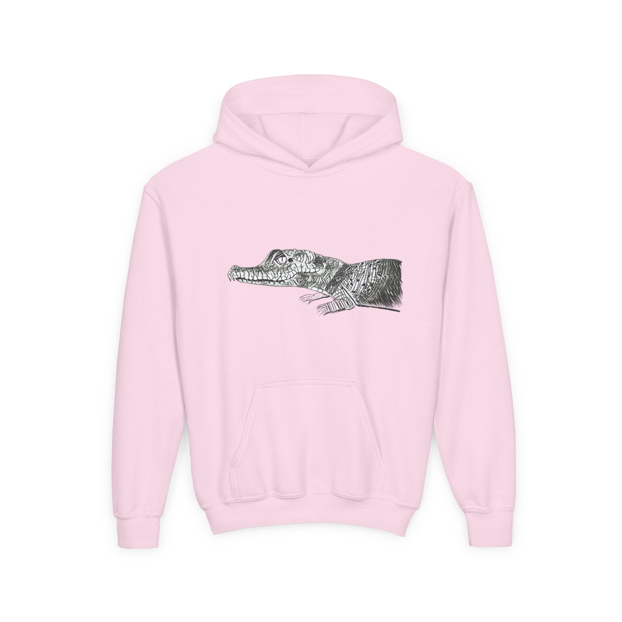 Youth Hoodie with Vintage Alligator Illustration