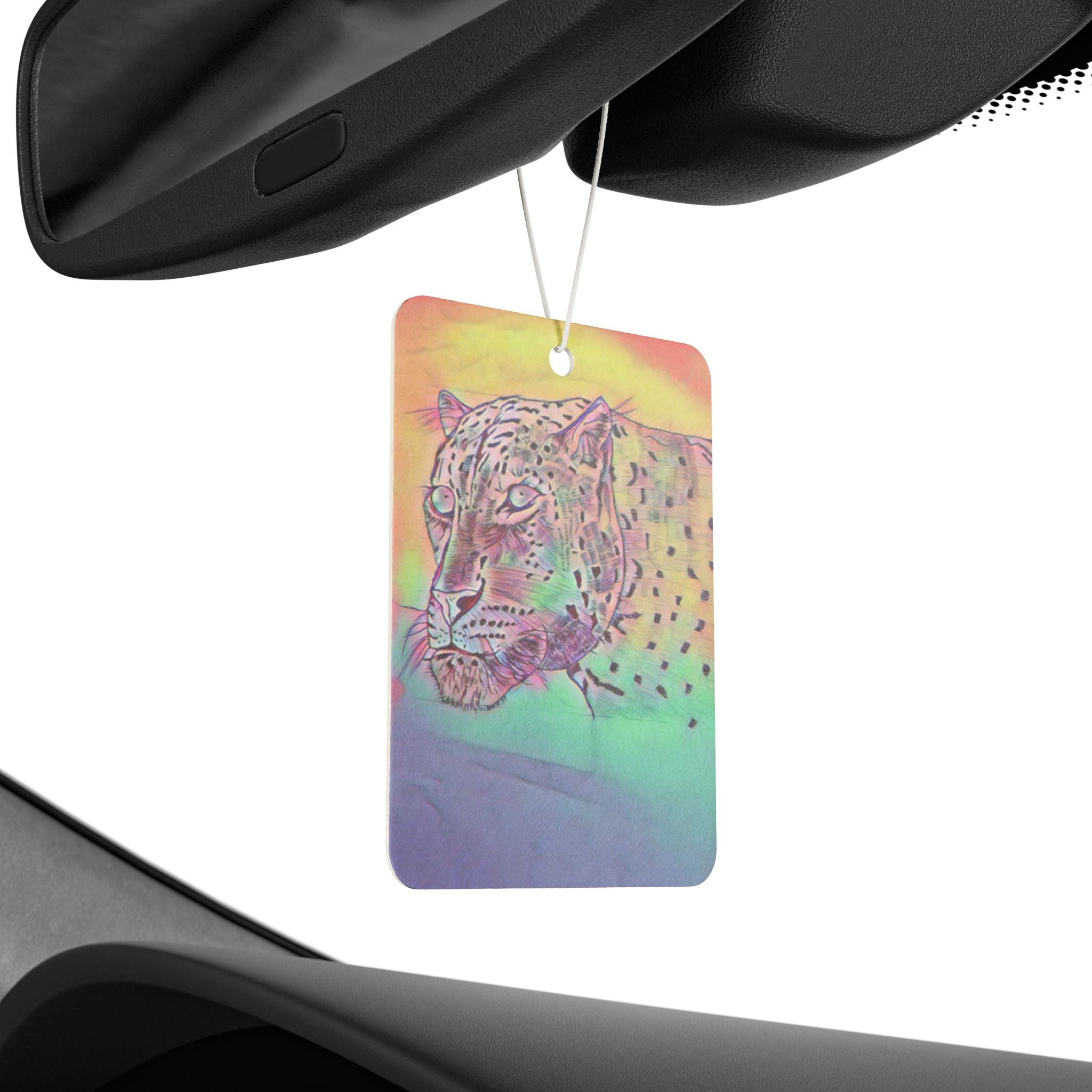 Car Air Freshener — Rainbow Leopard Scented Charm