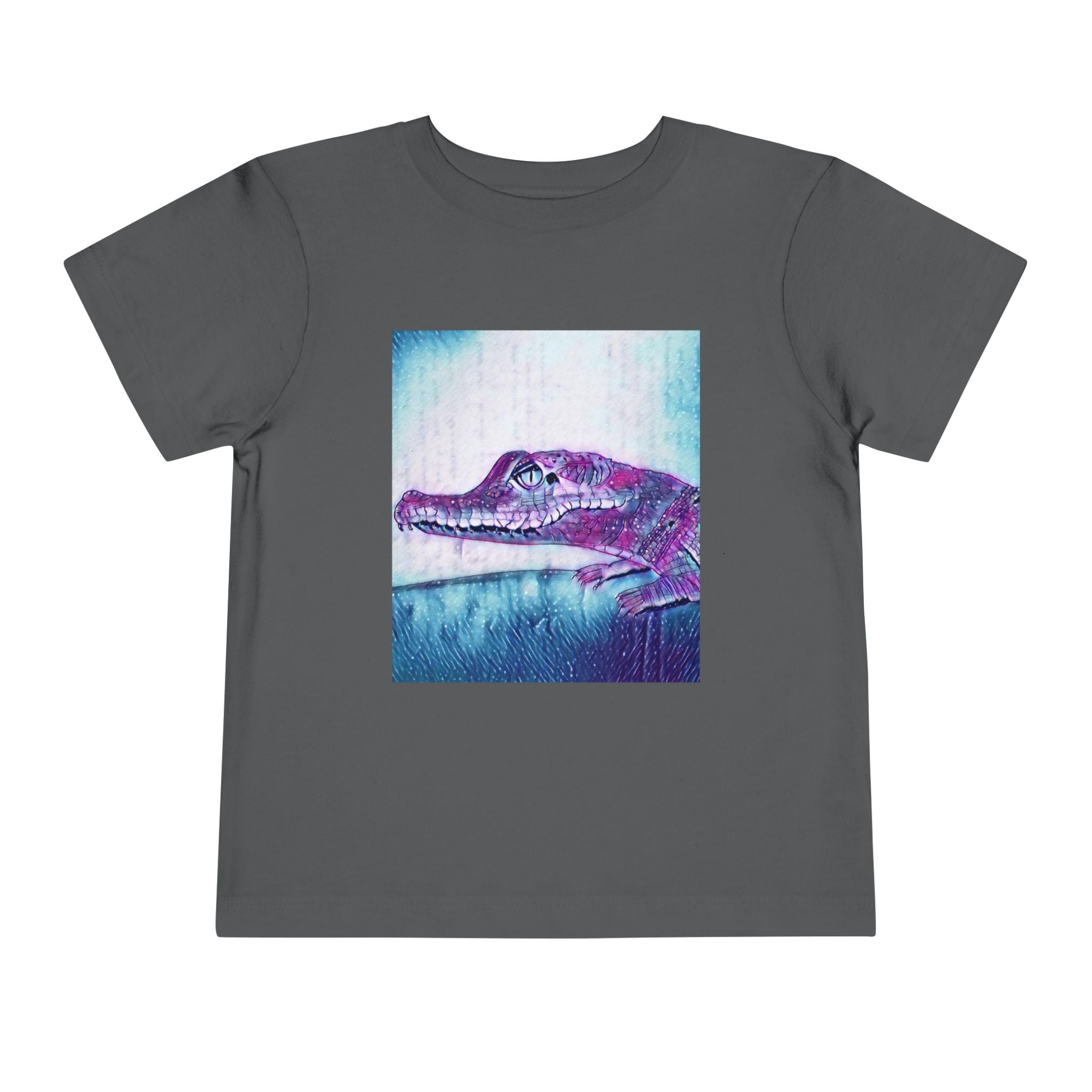 Toddler Tee — Purple Watercolor Alligator Graphic