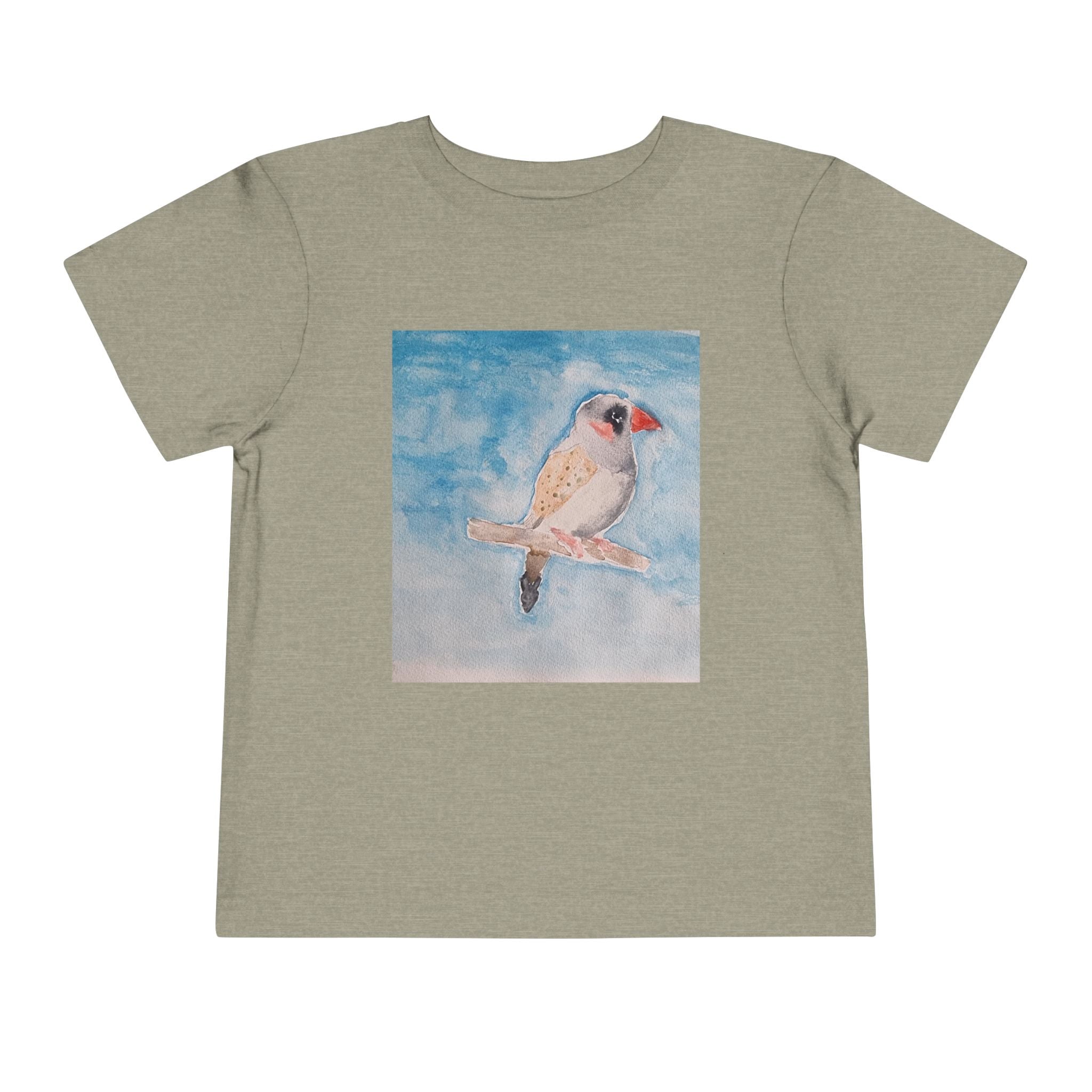 Zebra Finch Watercolor Toddler Tee