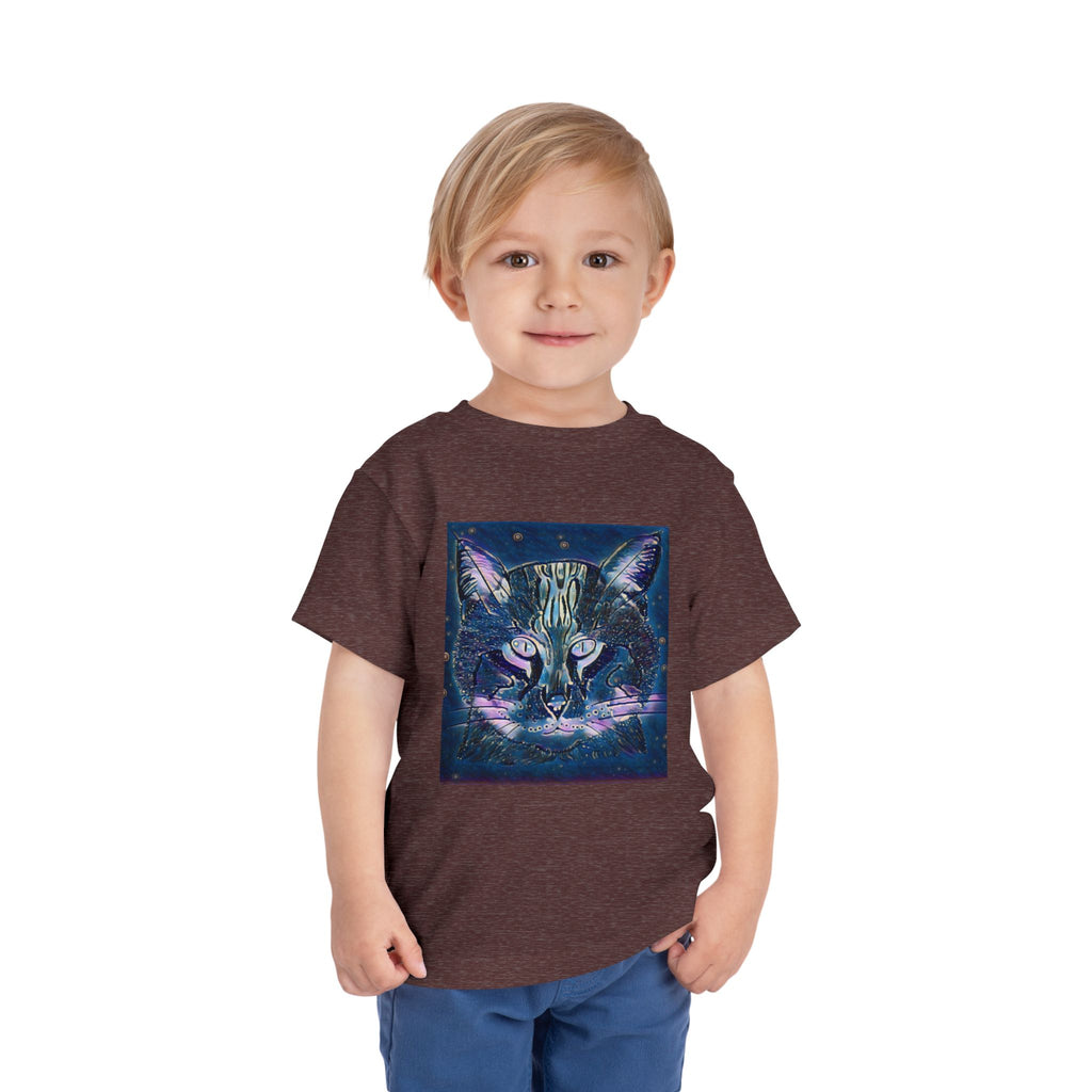 Toddler Tee — Mystical Galaxy Cat Graphic Shirt