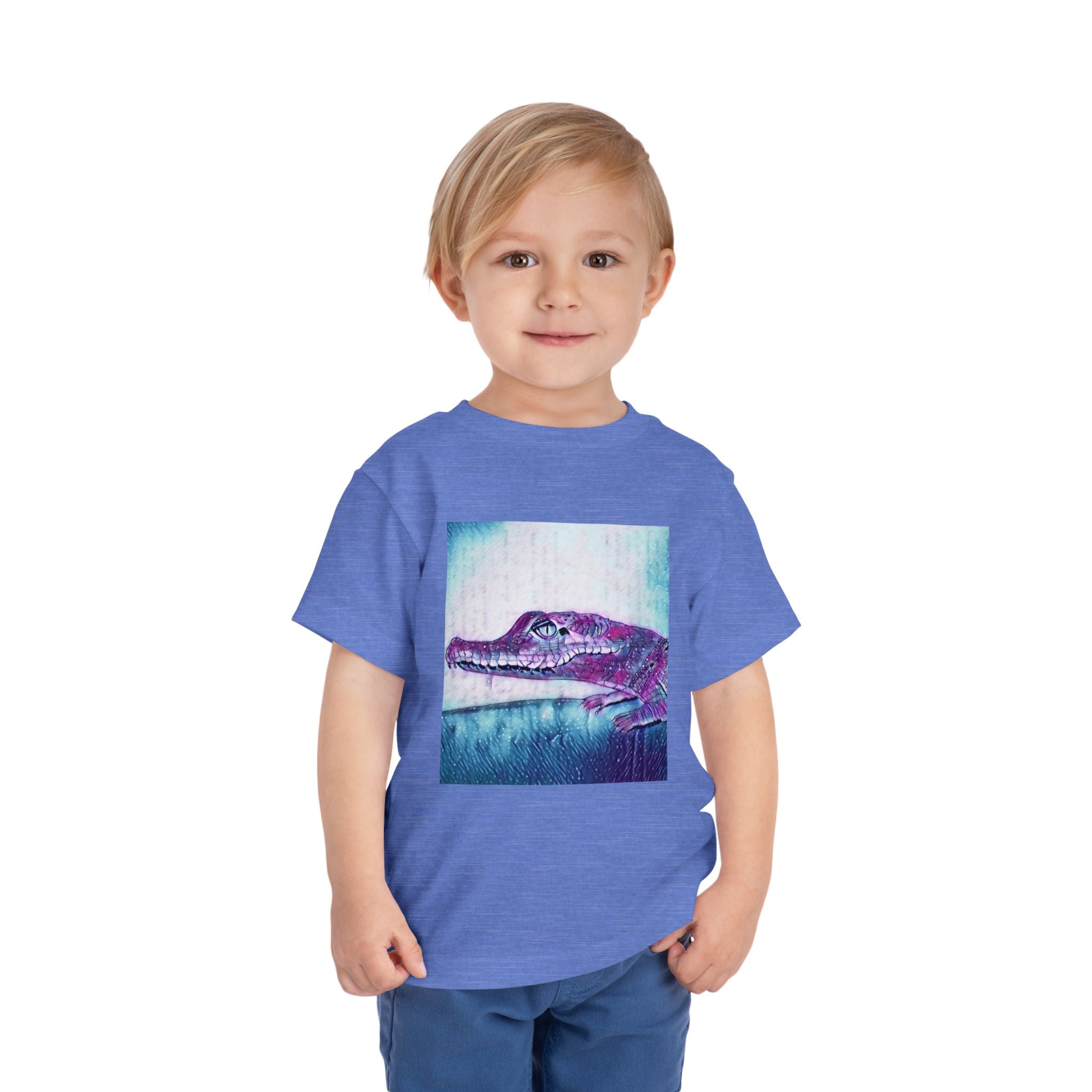 Toddler Tee — Purple Watercolor Alligator Graphic