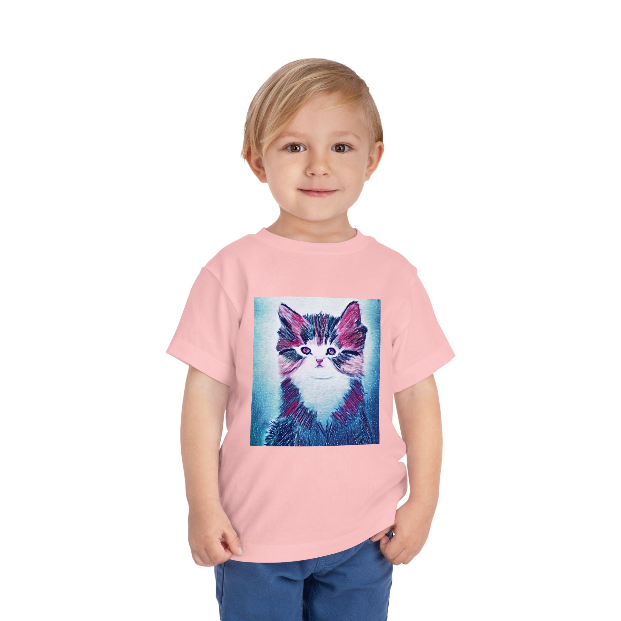 Cute Watercolor Kitten Toddler Tee