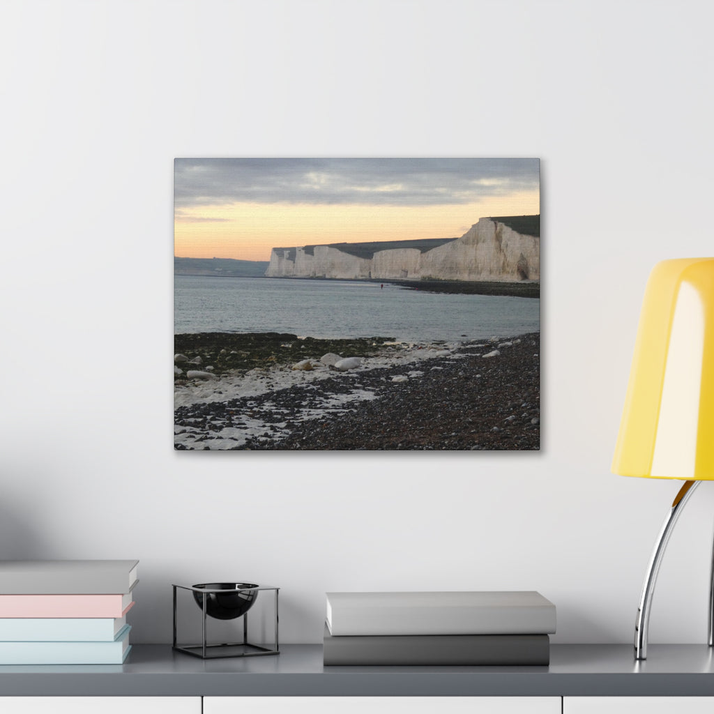 Beachy Head Cliffs Canvas Print | Sunset Beach Landscape Wall Art | UK Coastal Décor