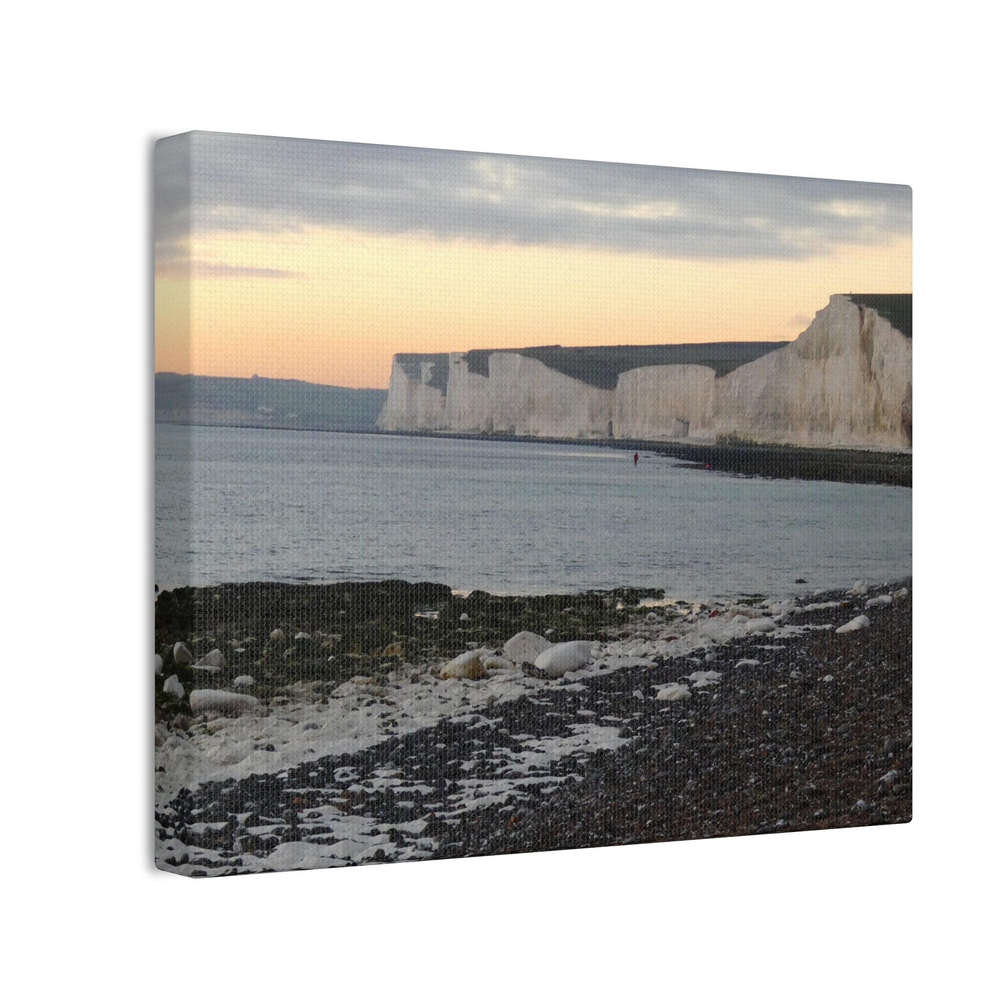 Beachy Head Cliffs Canvas Print | Sunset Beach Landscape Wall Art | UK Coastal Décor