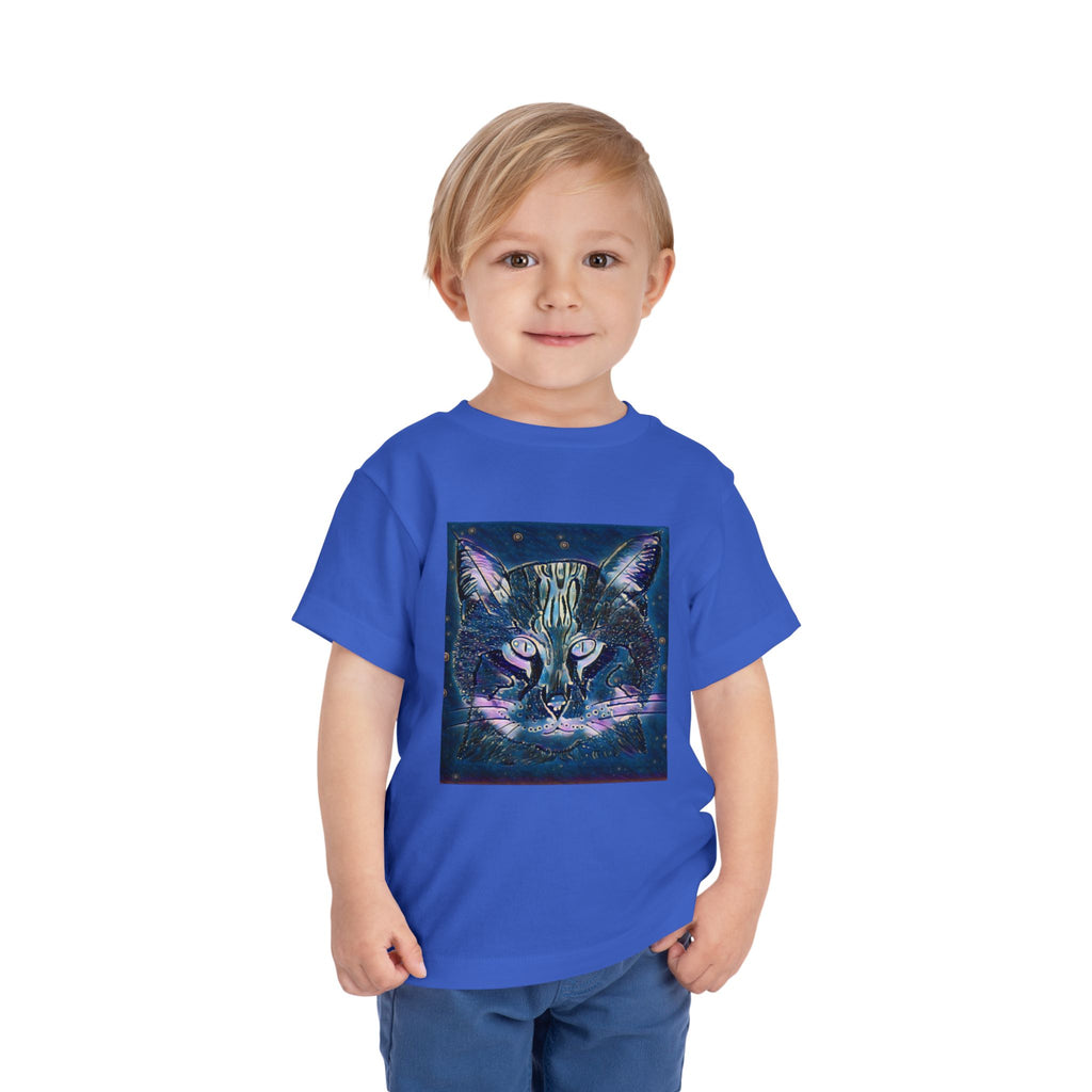 Toddler Tee — Mystical Galaxy Cat Graphic Shirt