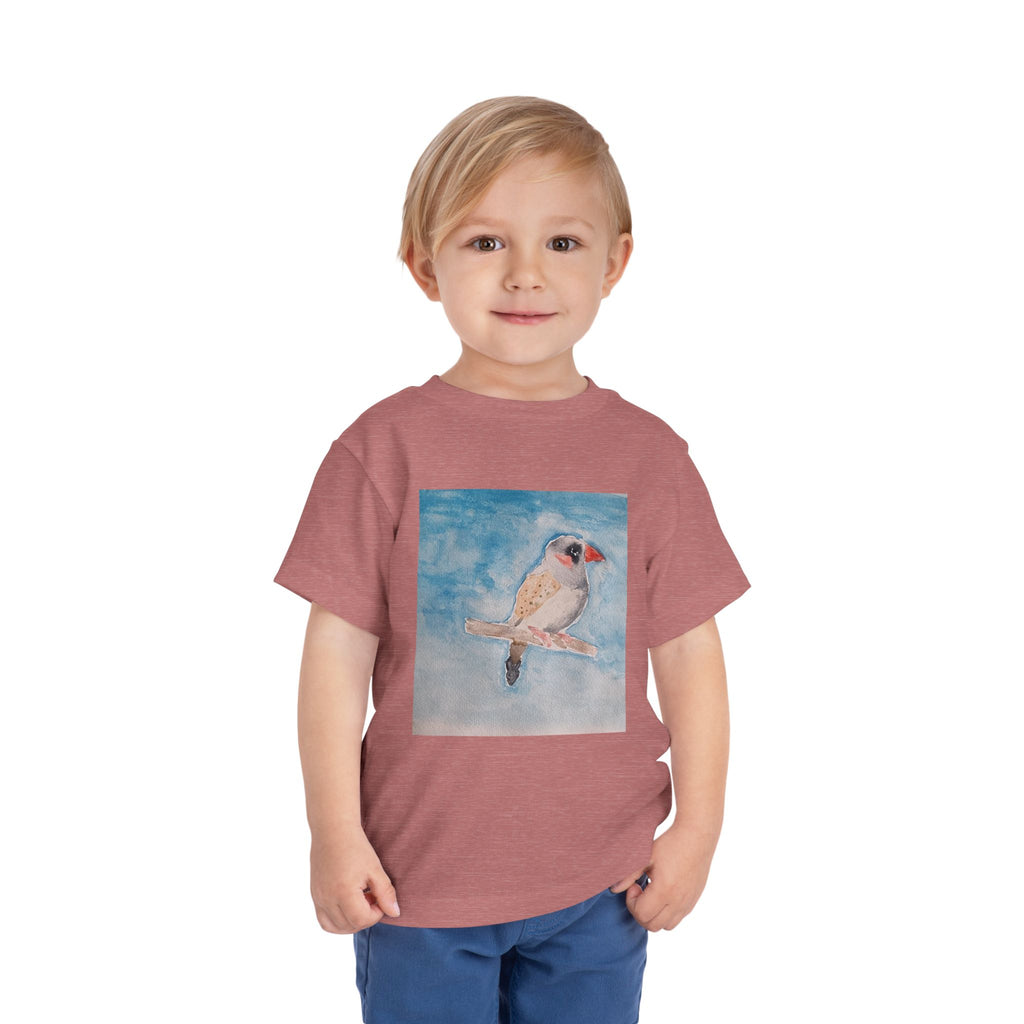 Zebra Finch Watercolor Toddler Tee