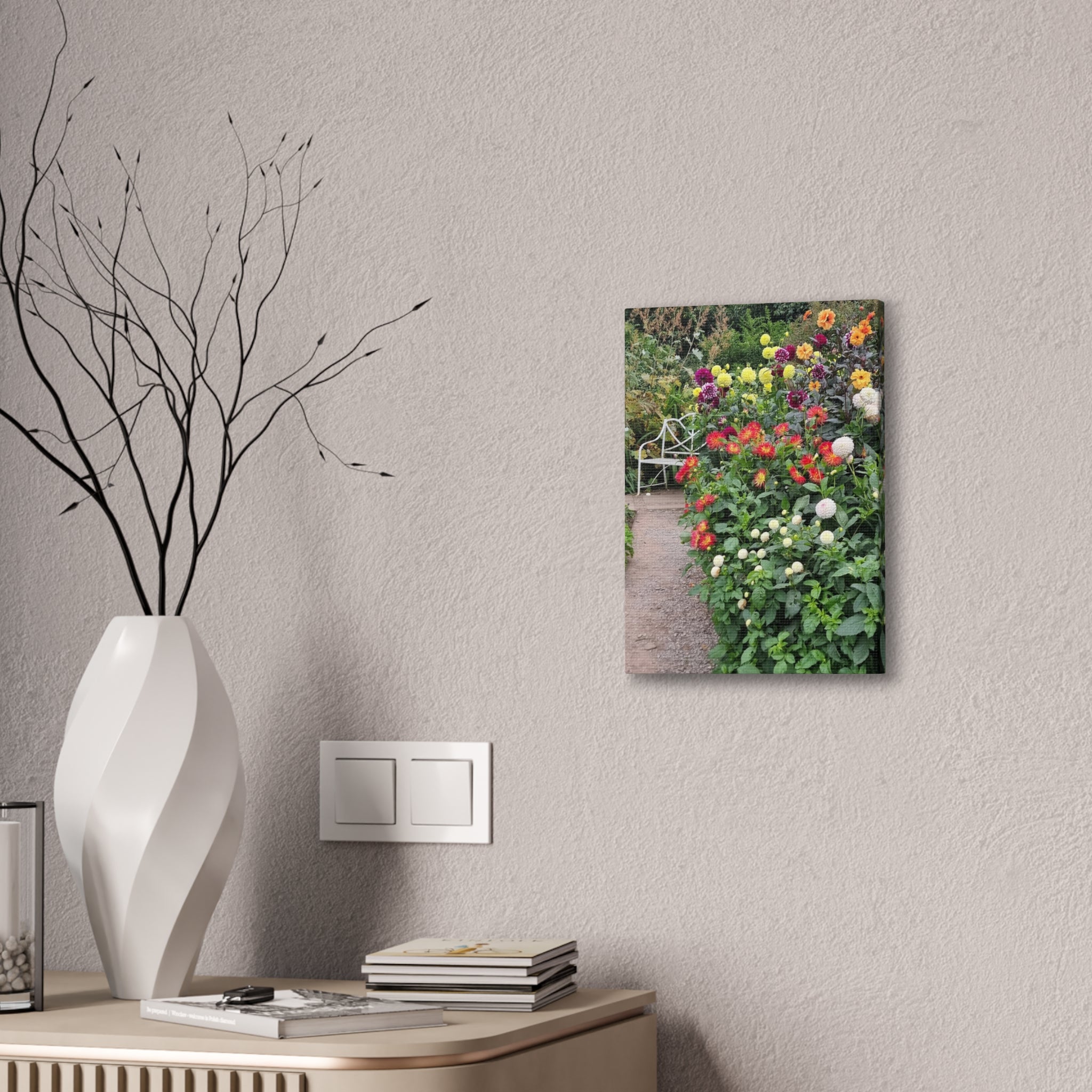 Floral Garden Path Canvas Print — Stretched Wall Art