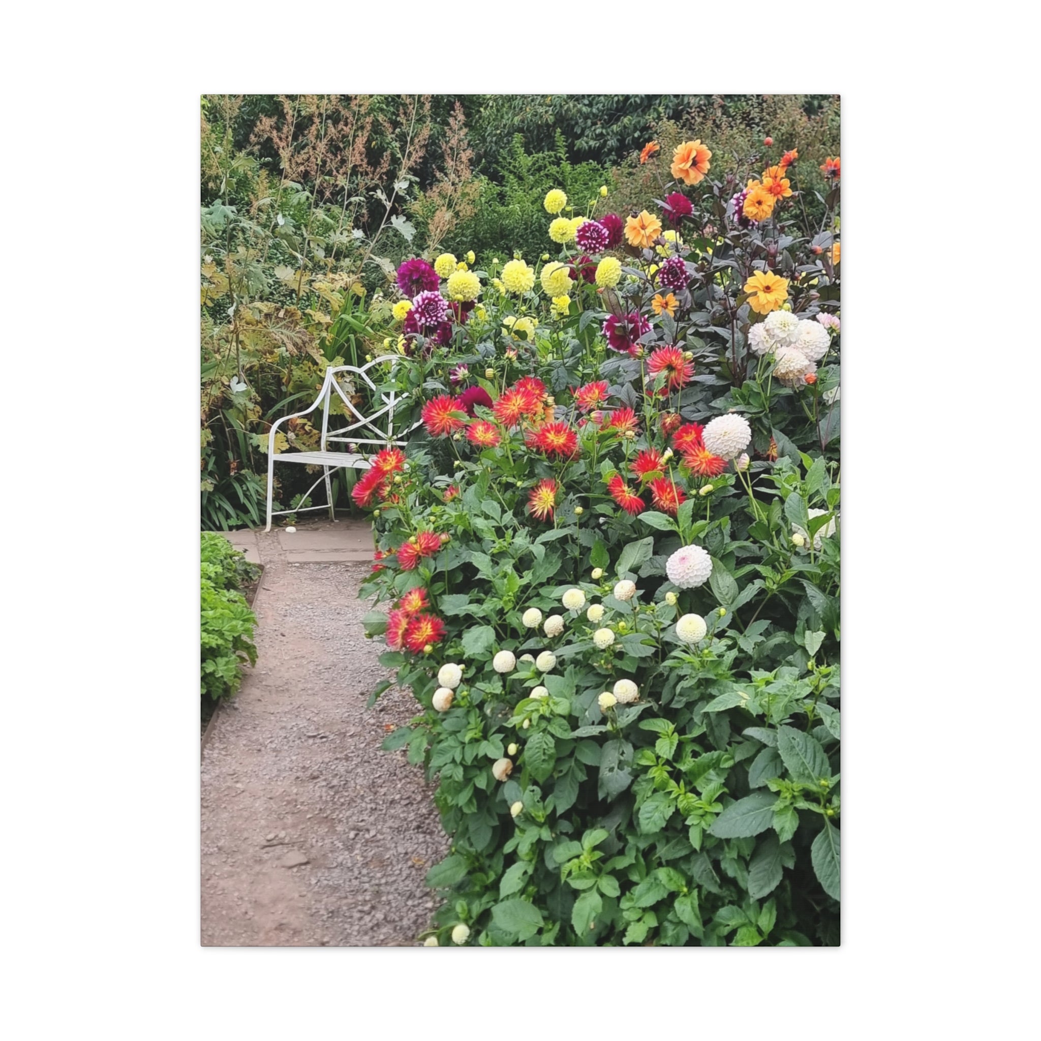 Floral Garden Path Canvas Print — Stretched Wall Art