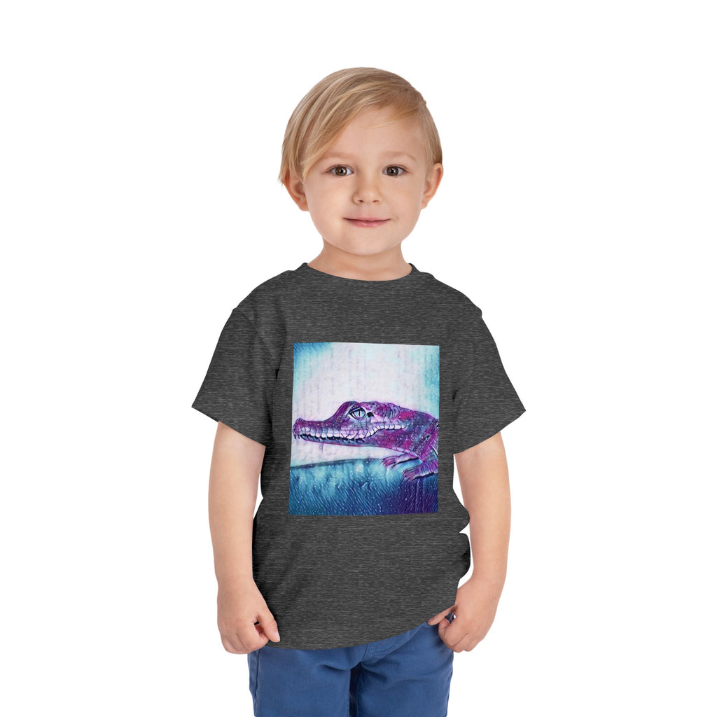Toddler Tee — Purple Watercolor Alligator Graphic